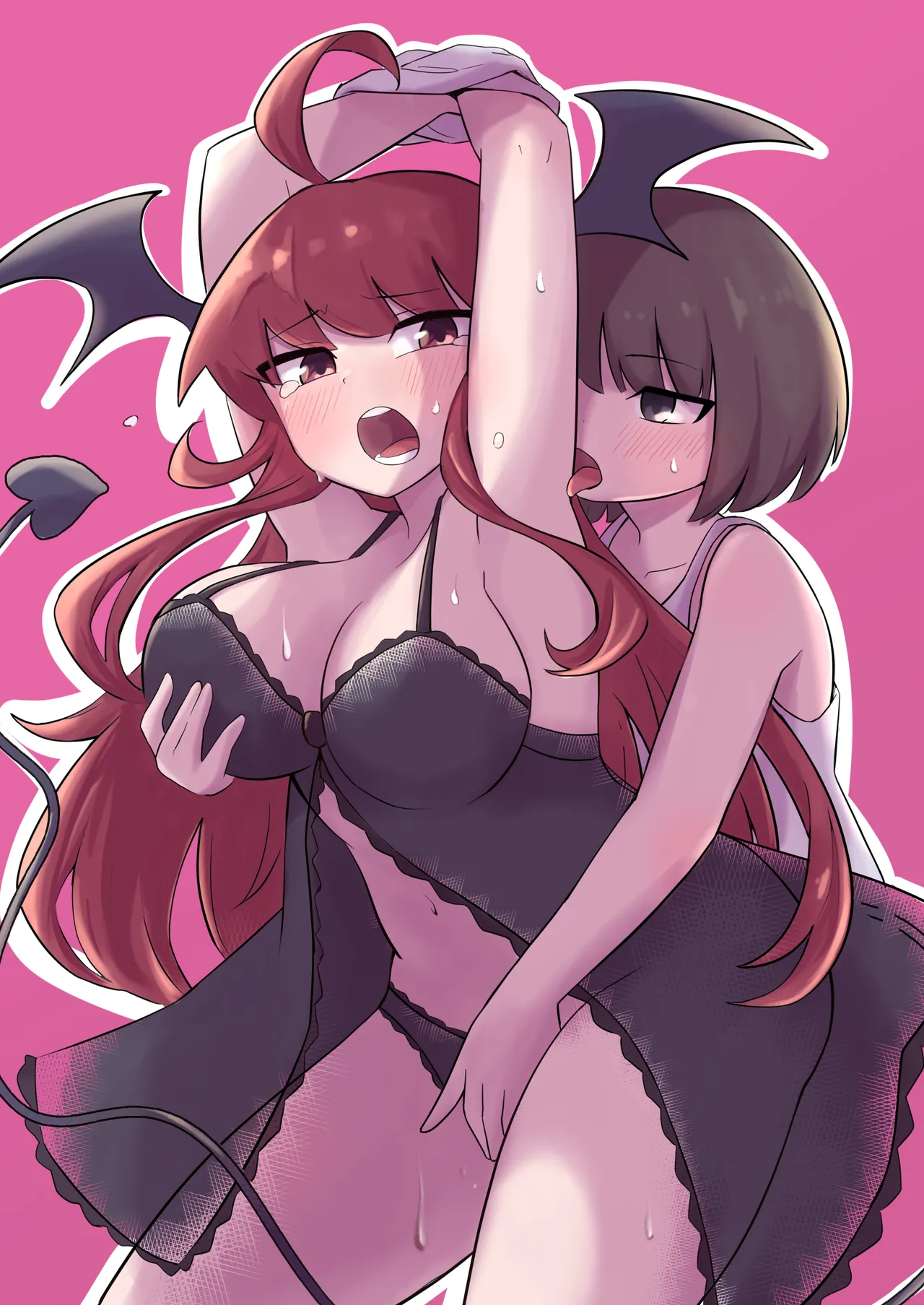 Ubu na Succubus Wakarase Yuri Ecchi  Teaching the Inexperienced Succubus a Lesson with Yuri Sex page 1 full