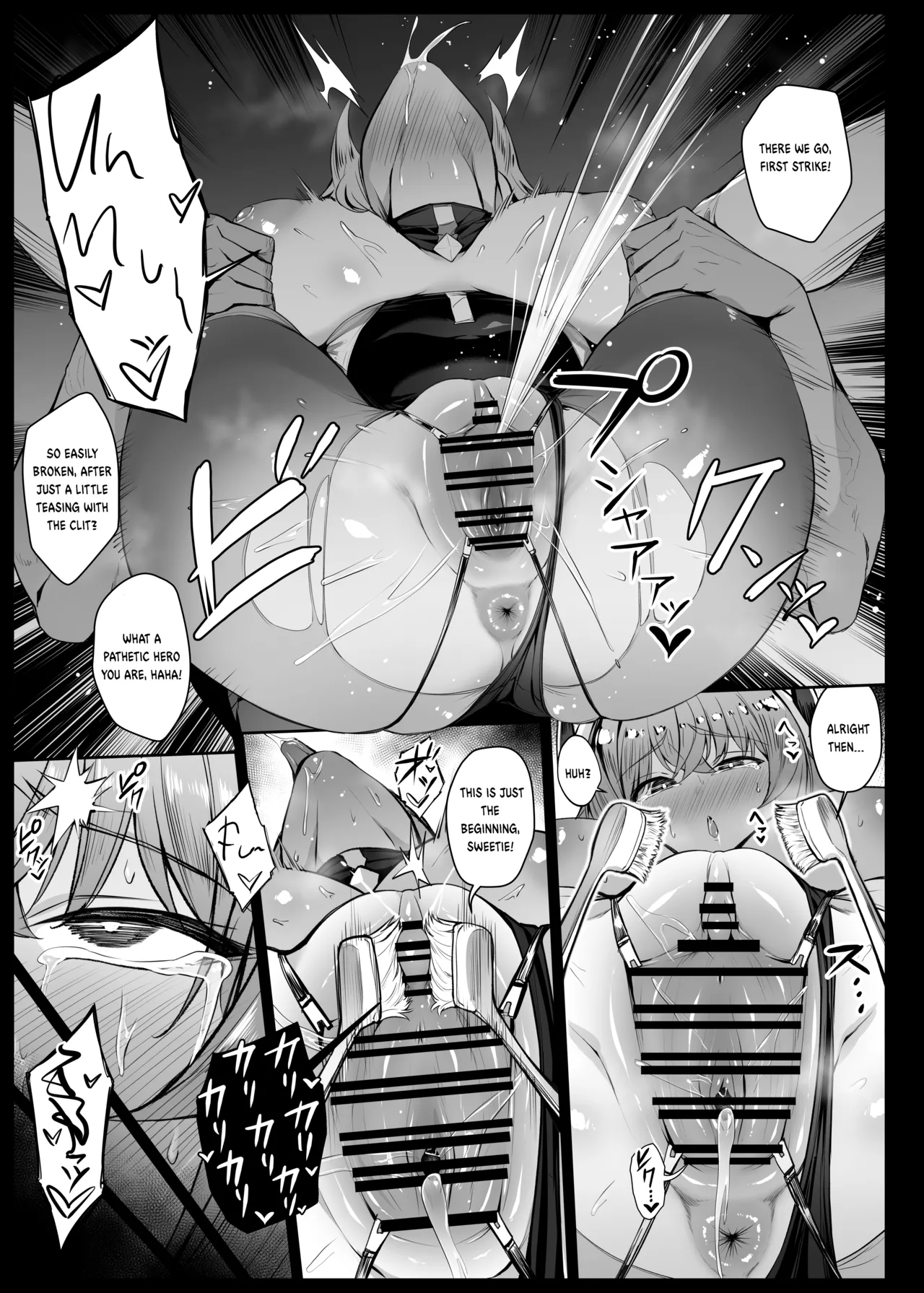 Heroine who gets caught by a villain and subjected to clitoral torture EP1 page 8 full