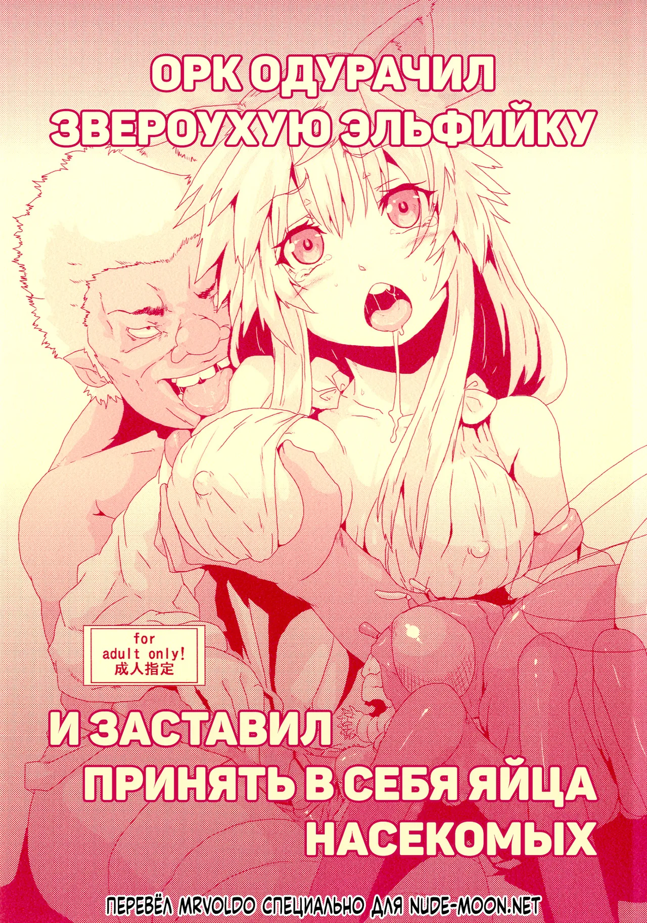 Орк одурачил звероухую эльфийку и заставил принять в себя яйца насекомых / Kodomo Orc ni Damasarete Kyouseiteki ni Mushi ni Sanran Saserareru Kemonomimi Elf page 1 full