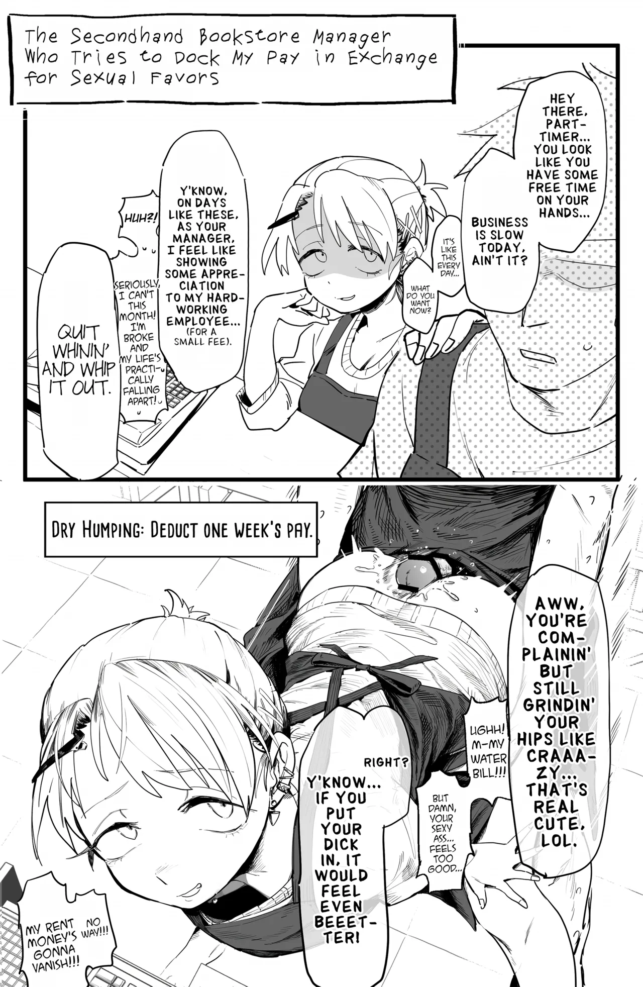 Tenchou ga Ecchi na Koto to Hikikae ni Kyuryou o Kezuri ni Kuru!! | My Manager Docks My Pay In Exchange for Sexual Favors!!! page 4 full