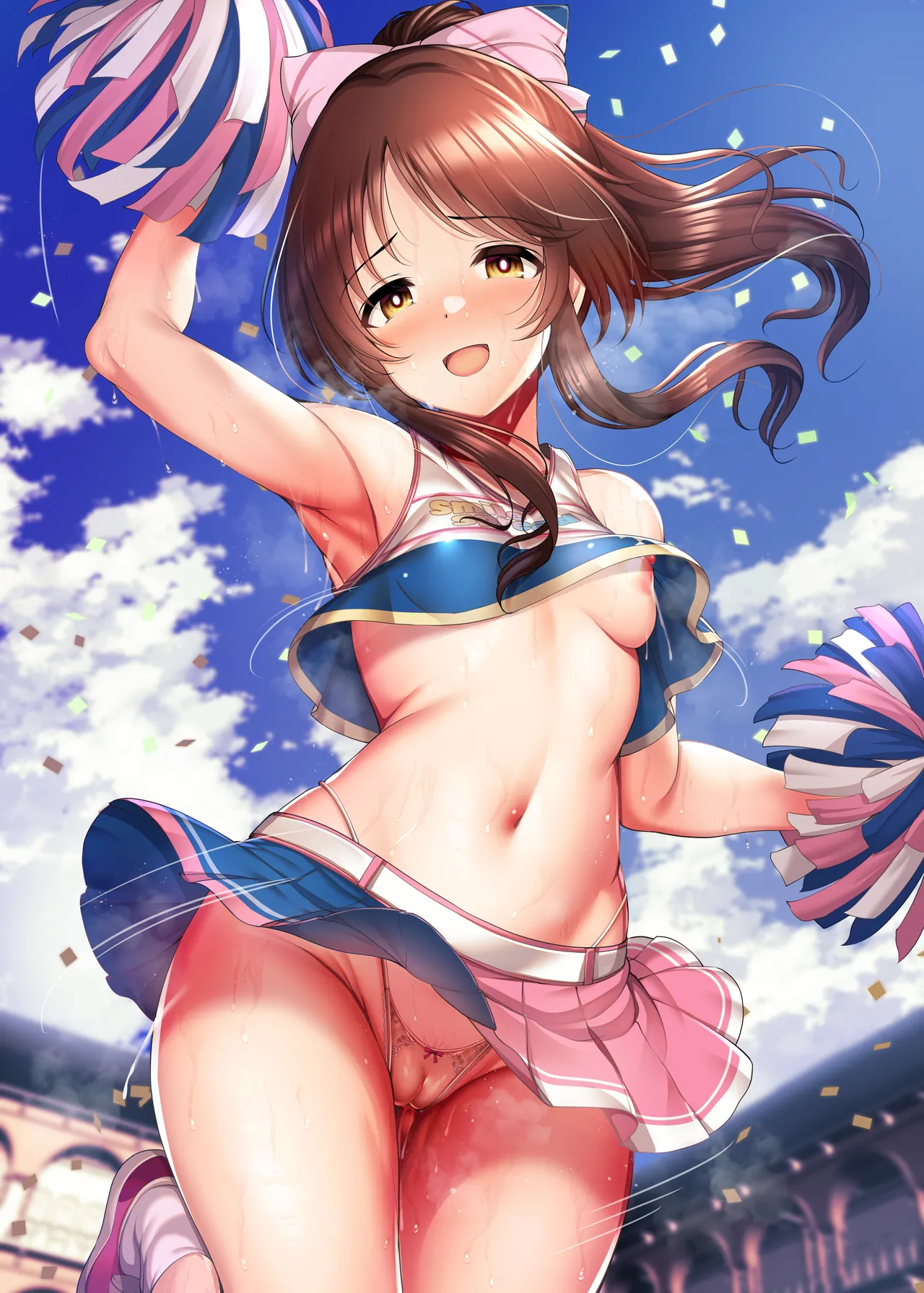 ドスケベ世界線のチア藍子【ノーパンノーブラ・下着・裸差分】 page 10 full