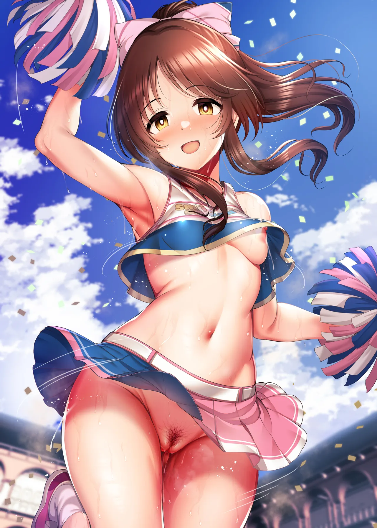 ドスケベ世界線のチア藍子【ノーパンノーブラ・下着・裸差分】 page 7 full