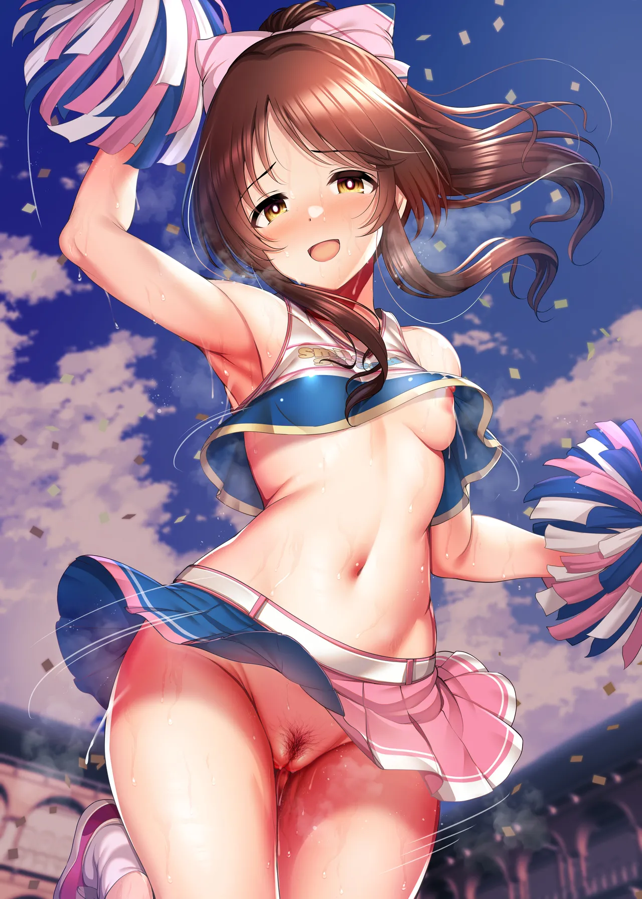 ドスケベ世界線のチア藍子【ノーパンノーブラ・下着・裸差分】 page 8 full