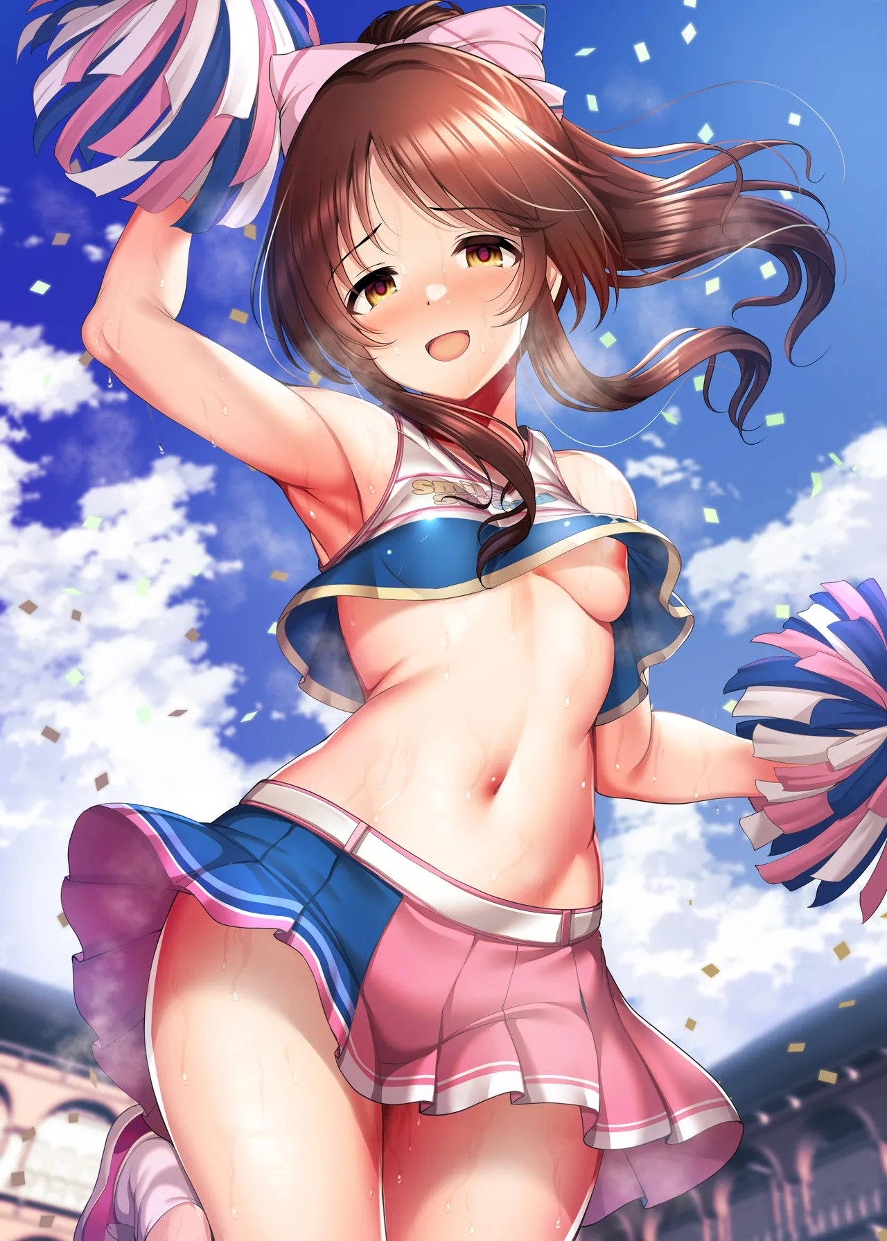 ドスケベ世界線のチア藍子【ノーパンノーブラ・下着・裸差分】 page 9 full