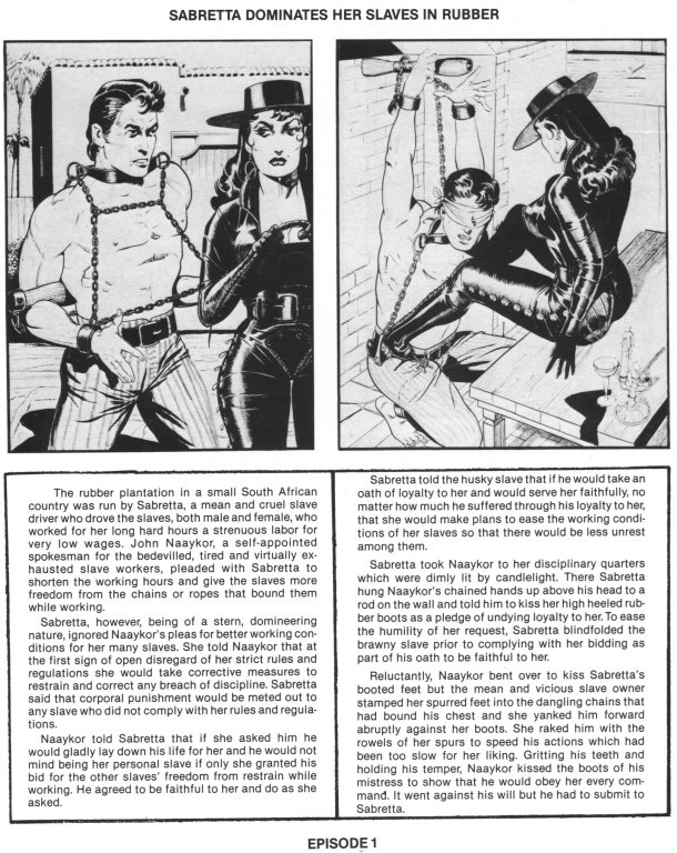 Eneg  - Sabretta Dominates Her Slaves in Rubber page 2 full