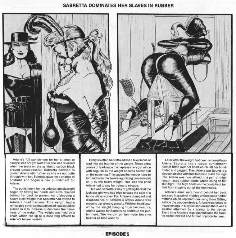 Eneg  - Sabretta Dominates Her Slaves in Rubber page 6 full