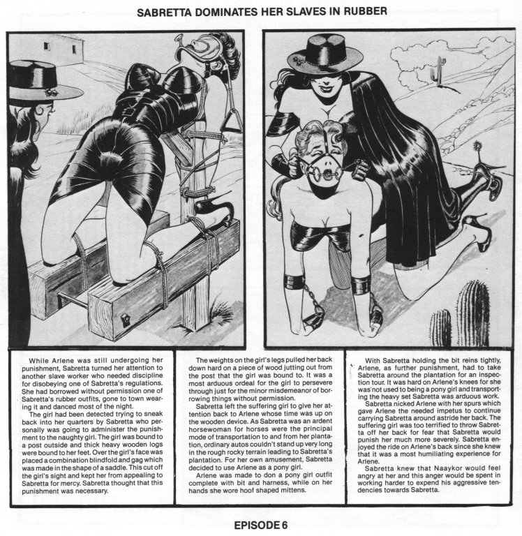 Eneg  - Sabretta Dominates Her Slaves in Rubber page 7 full