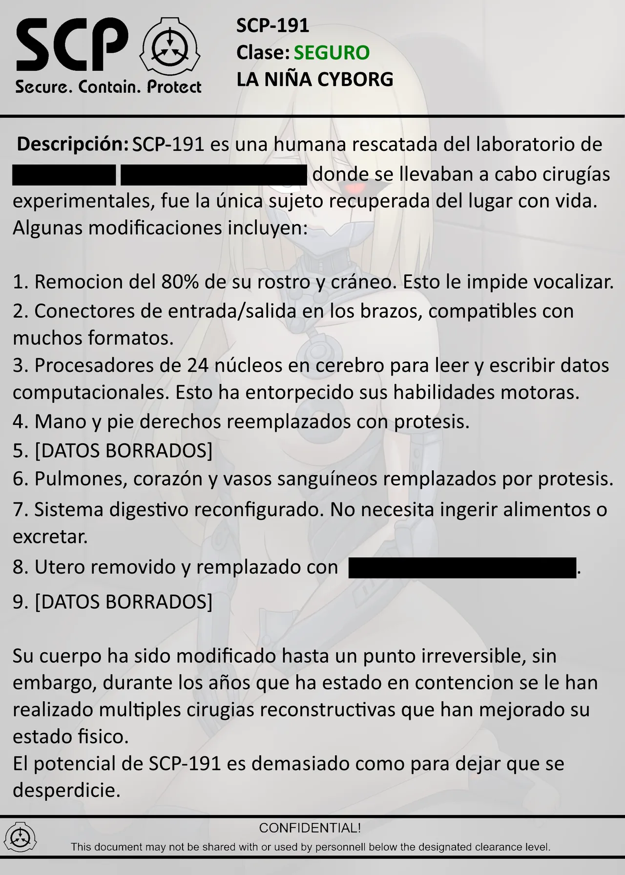 SCP-191 NIÑA CYBORG page 2 full