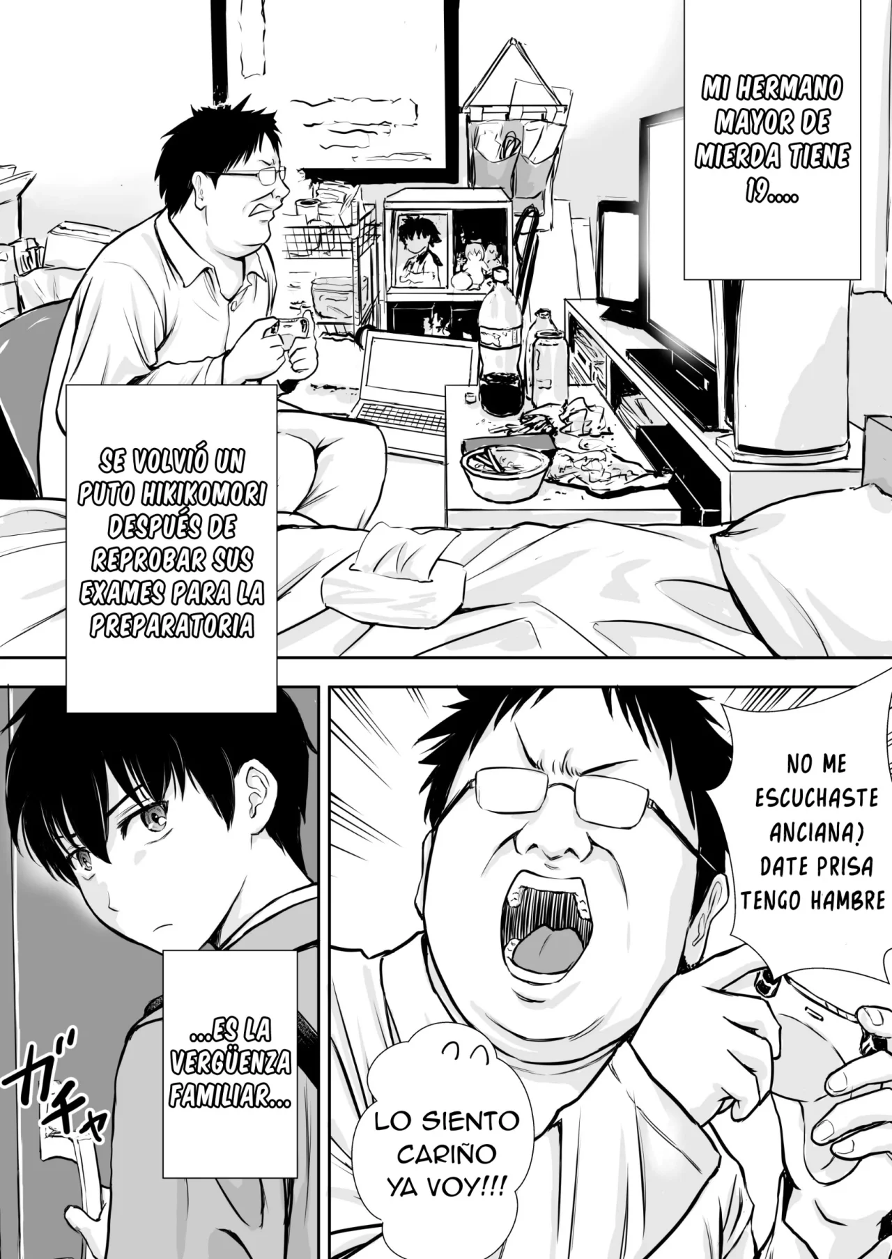 Boku no Kaa-chan ga Hikikomori NEET Debu Aniki no Seishori Onaho ni Natteita Hanashi | Mi Madre Fue Robada por Mi Hermano Gordo Hikikomori page 10 full