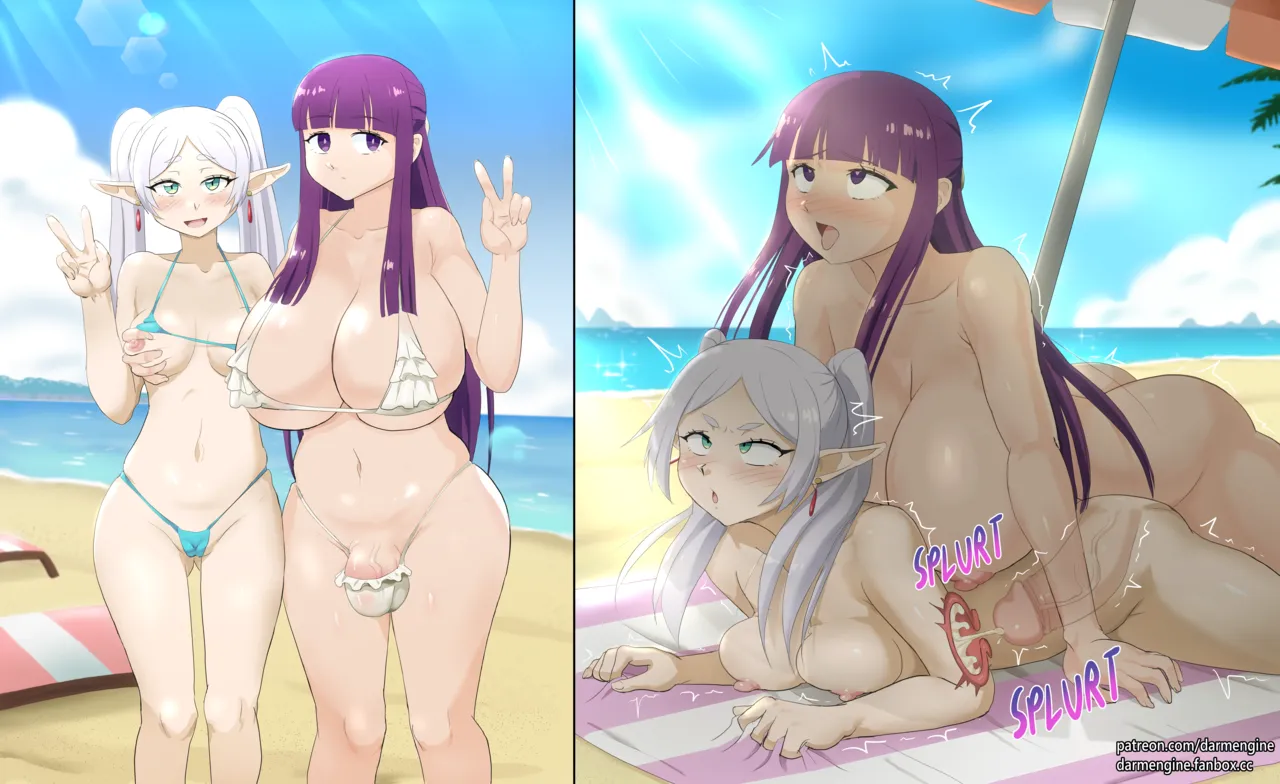 Frieren x Fern Futanari 2-Panel Comic page 2 full