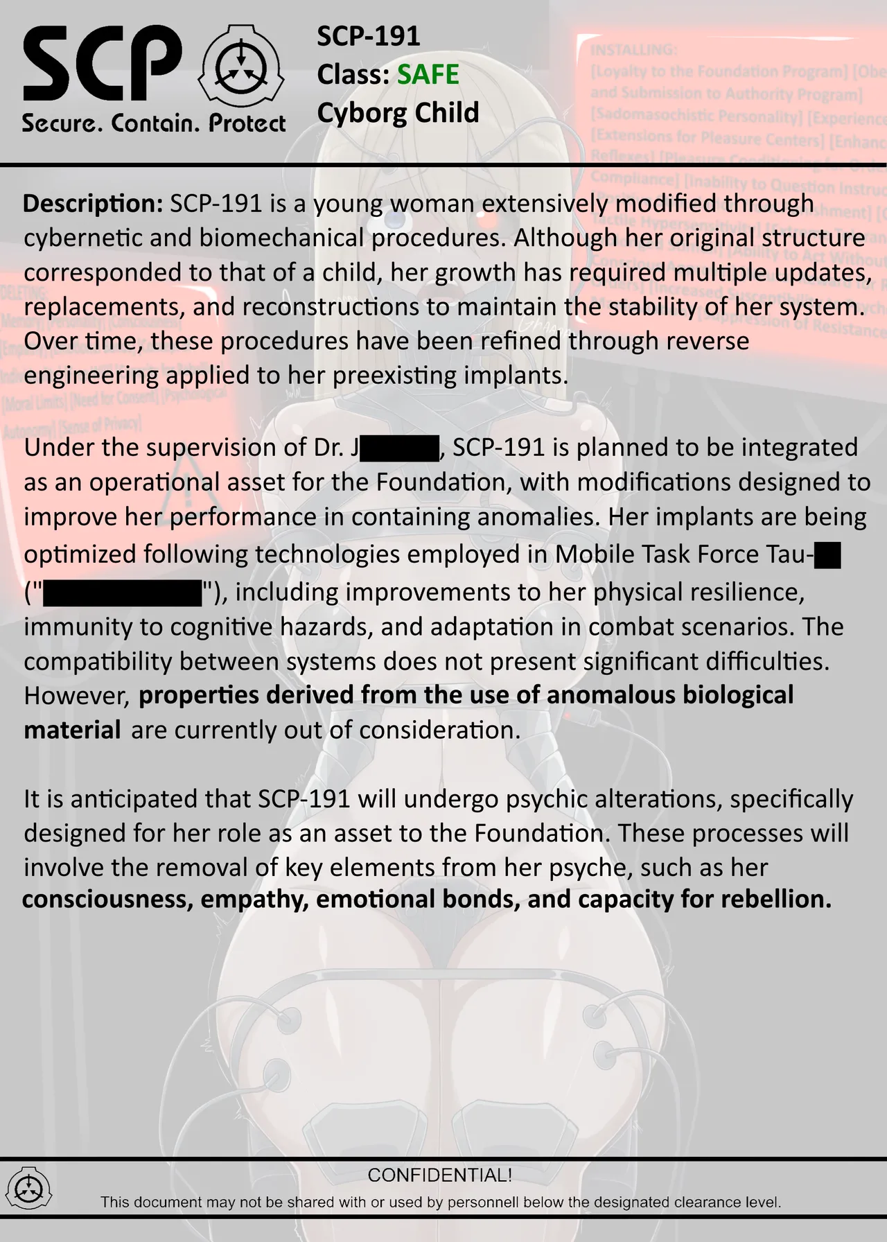 SCP-191 Cyborg Child page 3 full