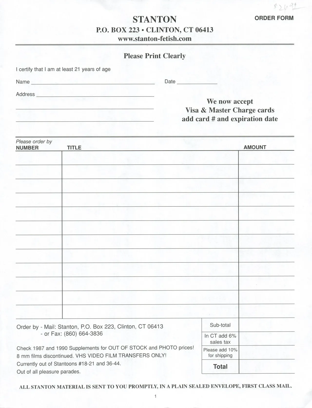 Stanton Archives Catalogue page 3 full