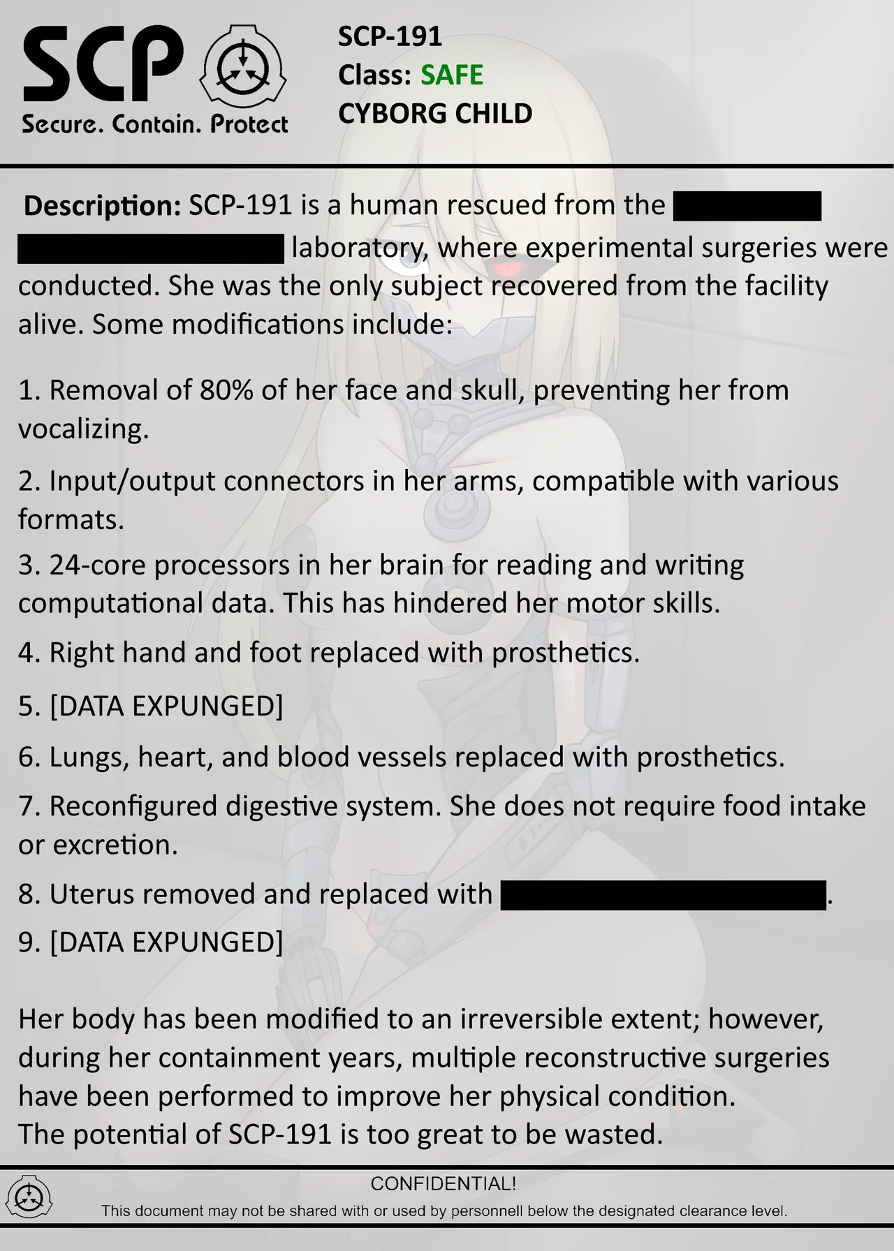SCP-191 CYBORG CHILD page 2 full