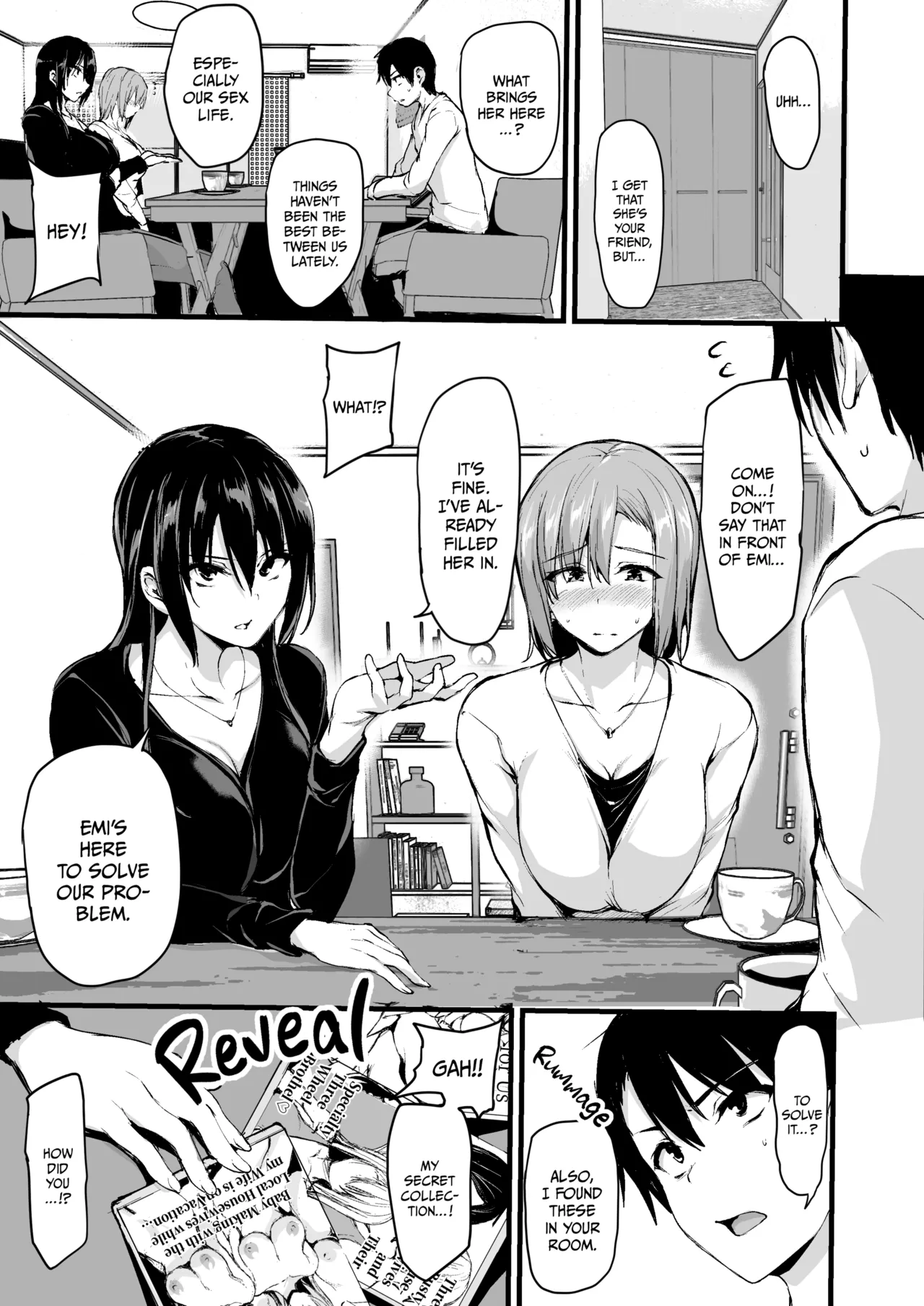 Kyonyuu Ga Futariinai To Bokkishinai Otto No Tame Ni Tomodachi O Tsuretekita Tsuma Chapter 1-3 page 4 full