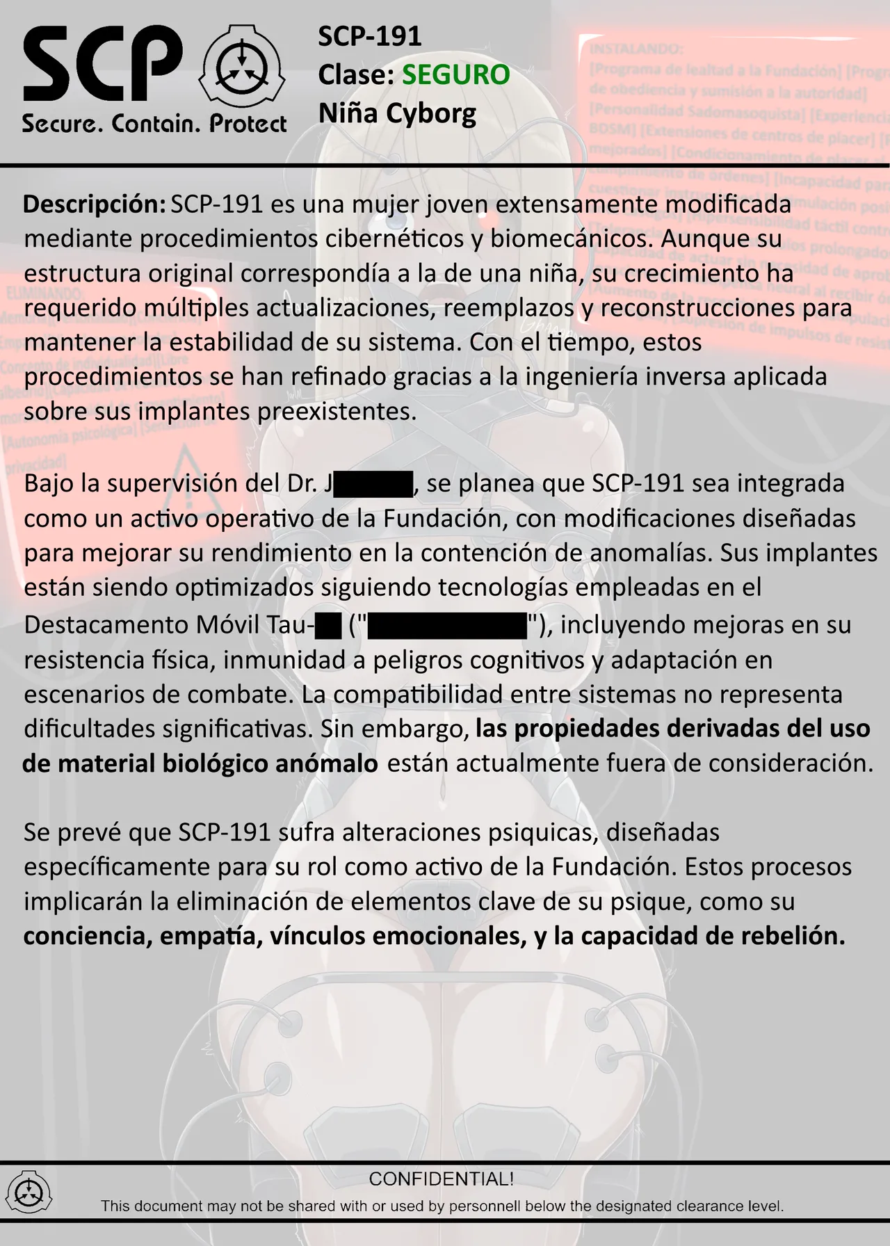 SCP-191 Cyborg Child page 3 full