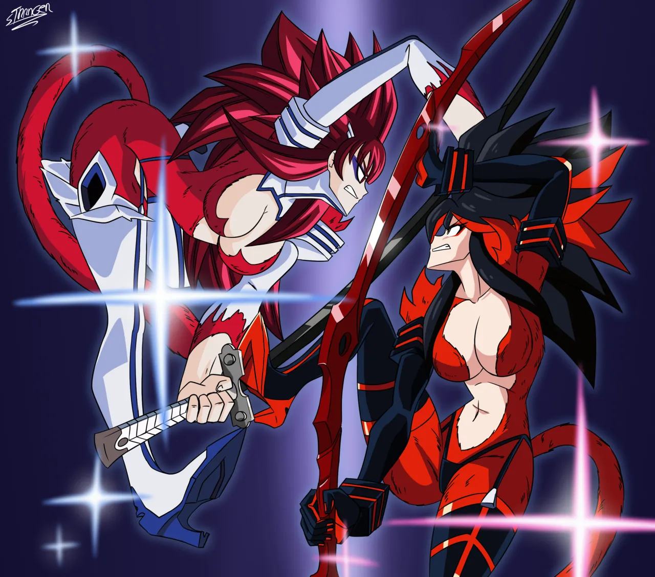 The ssj4 forms of Satsuki and Ryuko page 1 full