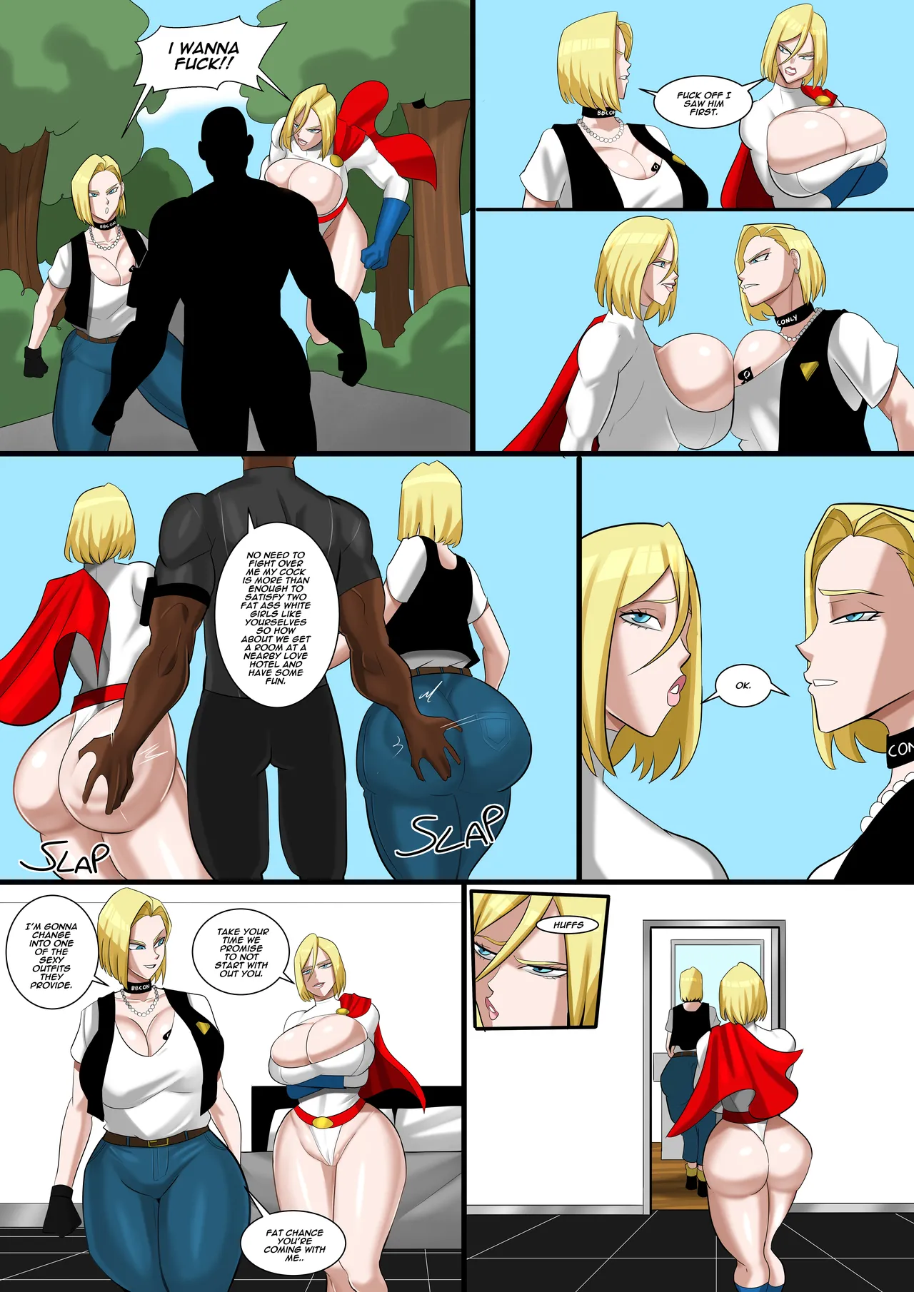 Powergirl &amp; Android 18 share a bbc page 4 full