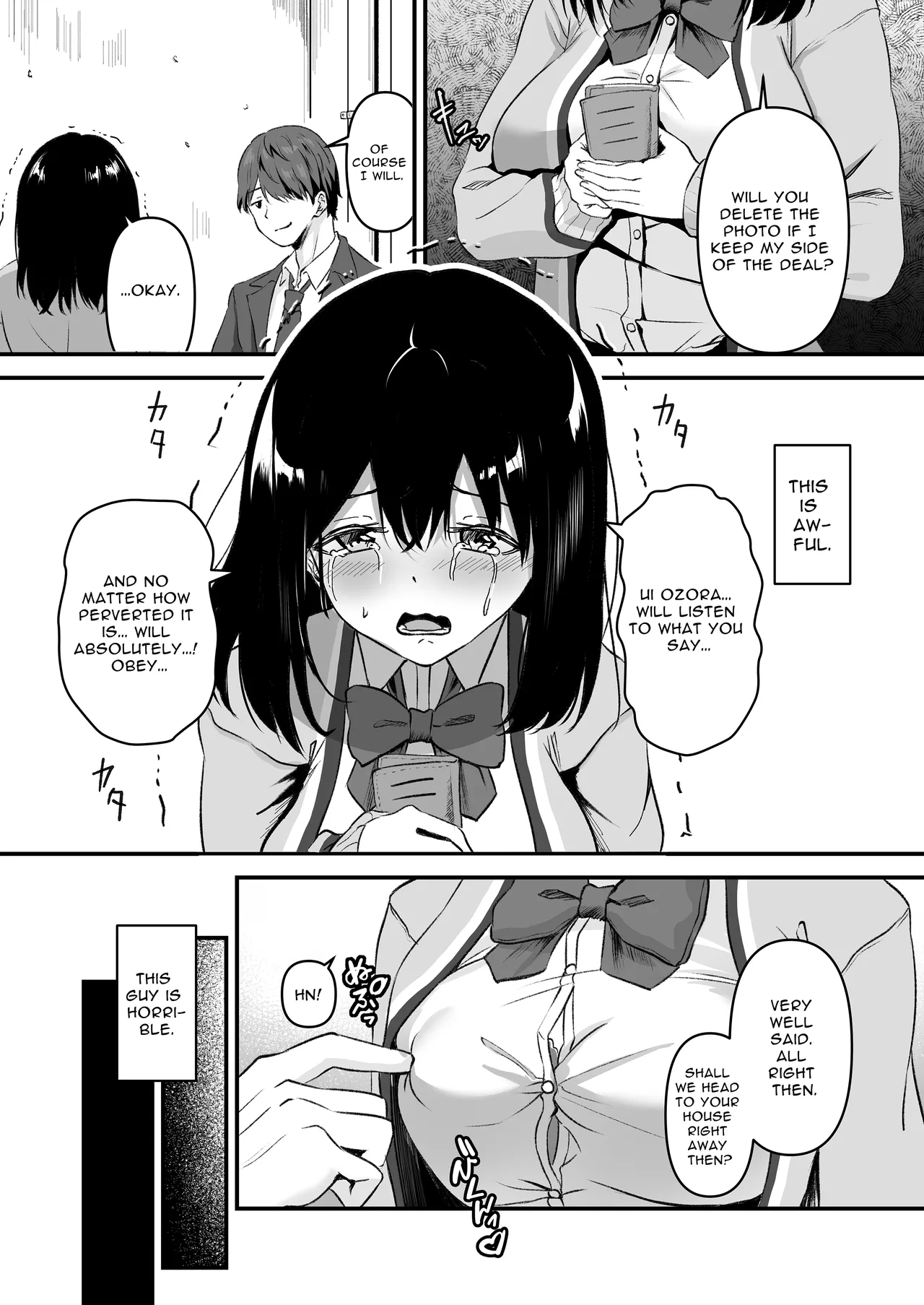 JK Odoshite Isshuukan de Netori Kansui! Kareshi o Mamoru Kenage na Anoko o Choukyou shichaou! | Blackmailed JK Cucked Within The Week! ~sexual discipline for a girl protecting her boyfriend~ page 5 full