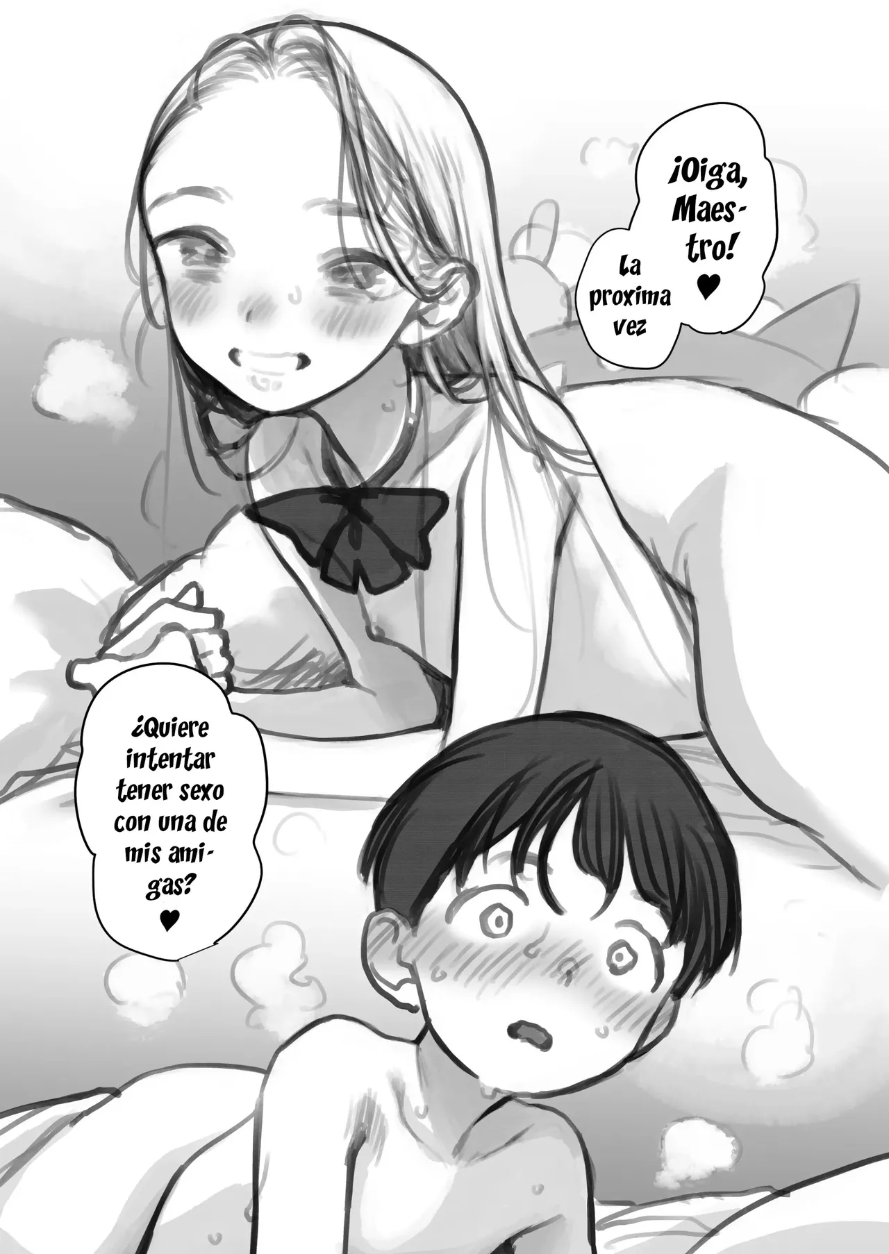 Shitei &amp; Manadeshi &amp; Konoha-chan 3P｜Maestro, Discípula Amada y Konoha-chan 3P page 1 full