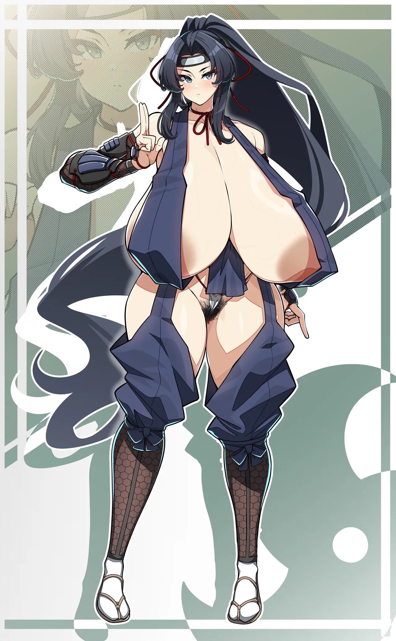 オリジナルキャラクター・爆乳くノ一 page 1 full