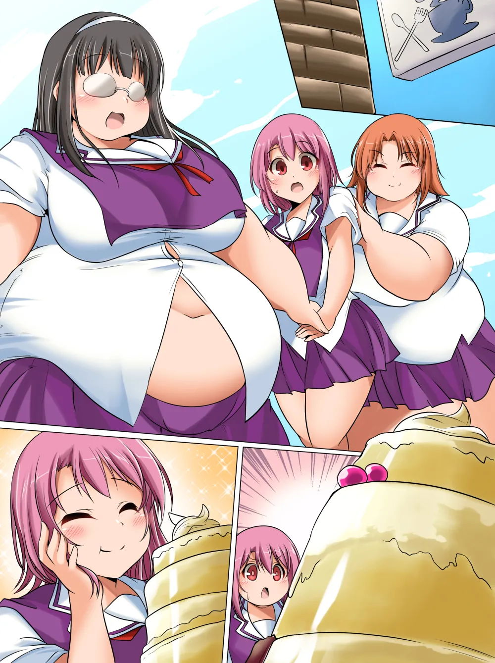 School Girls Weight Gain | 여고생 전학 비만화 만화 page 4 full