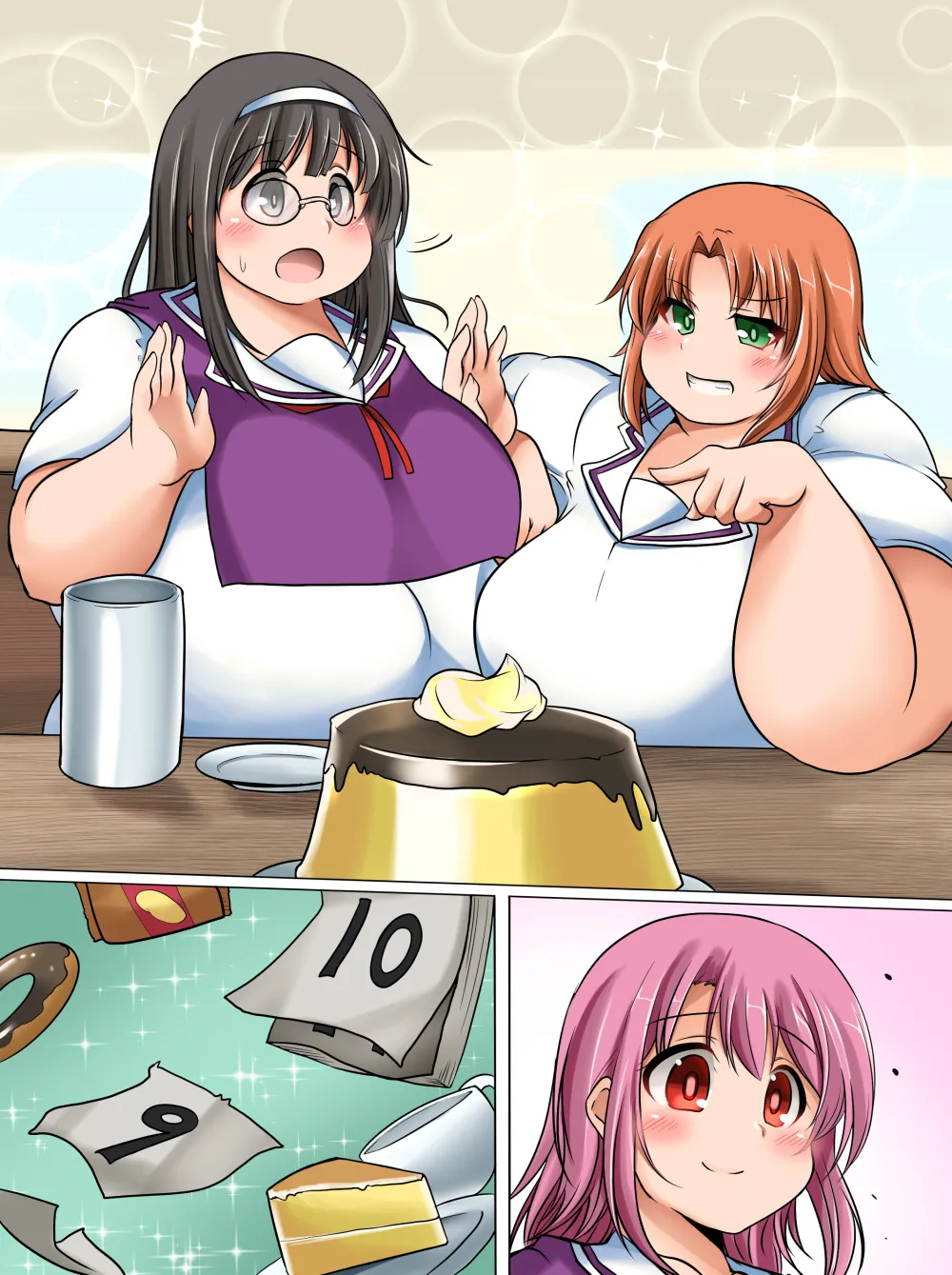 School Girls Weight Gain | 여고생 전학 비만화 만화 page 5 full