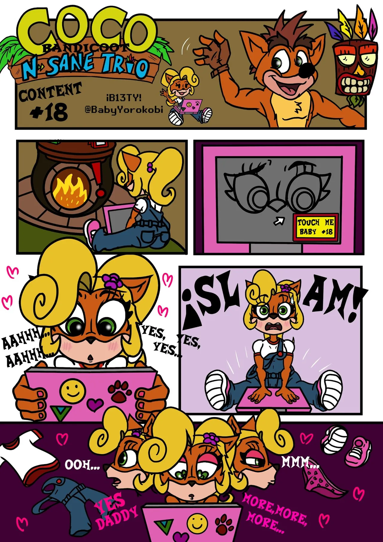Coco Bandicoot in "N. Sane Trio" page 1 full