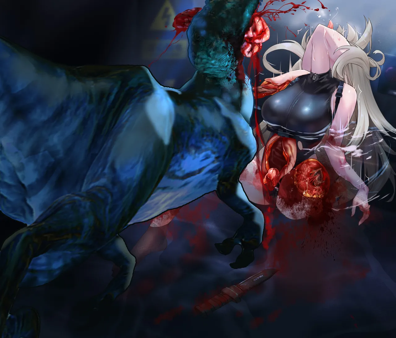 被迅猛龙袭击的女船员（18g） page 7 full