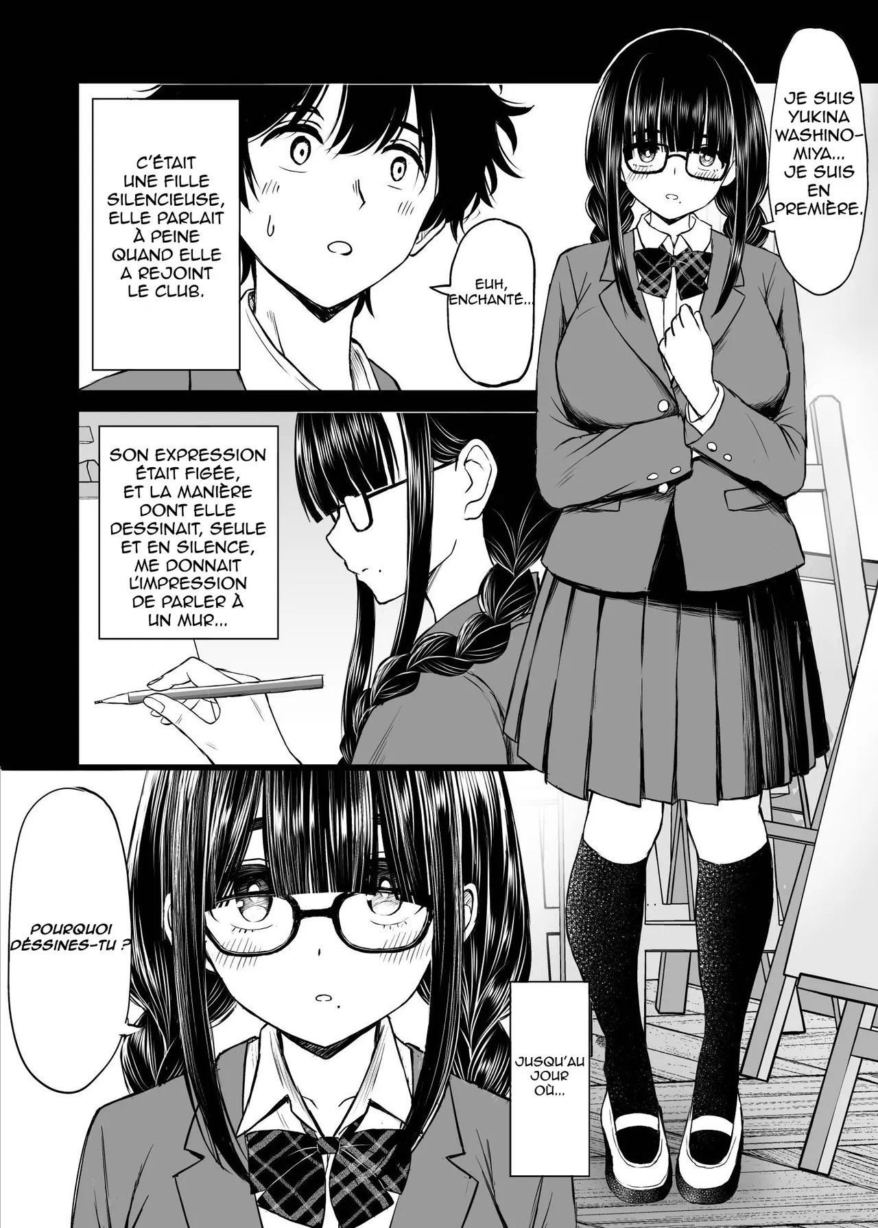 Bijutsubu no Kyonyuu Kouhai ga Nude Model ni Natta Kekka Amari ni Ero Sugite Ore no Geijutsu ga Bakuhatsushita Hanashi | Les secrets du club d'art, la découverte du croquis de nue page 5 full