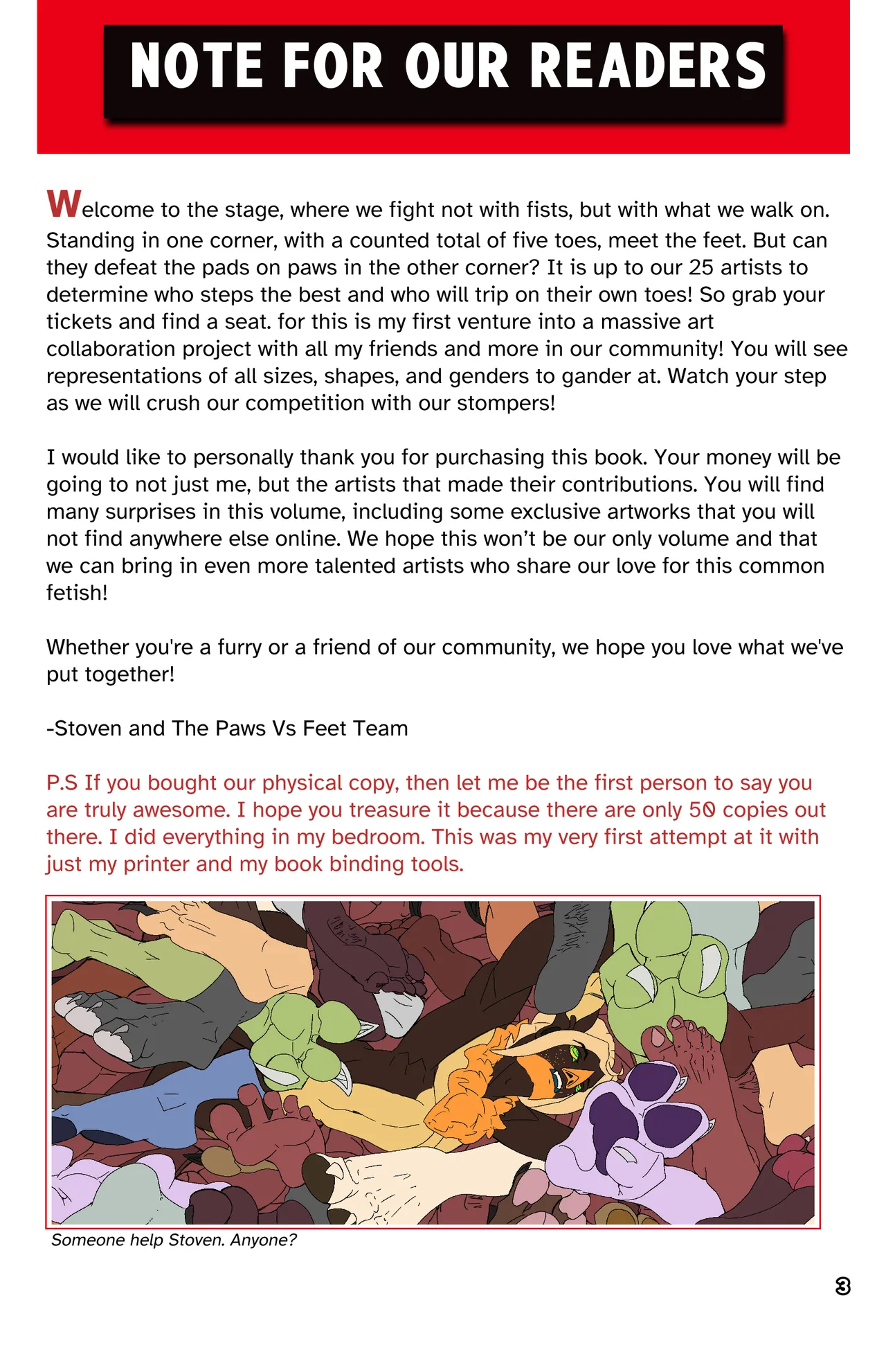 Paws vs. Feet: Collaborative Artbook page 3 full