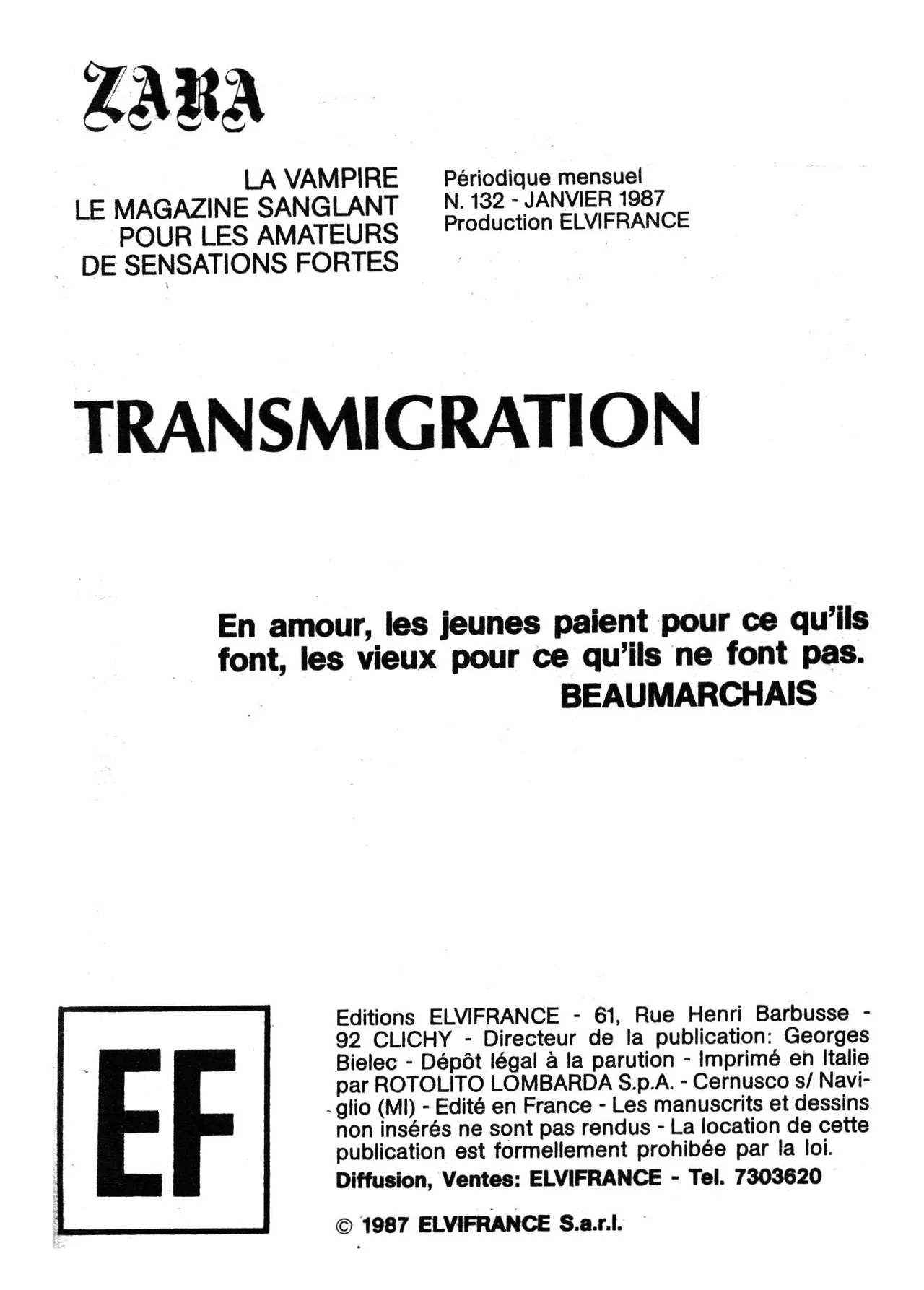 Zara la Vampire 132 - Transmigration page 3 full