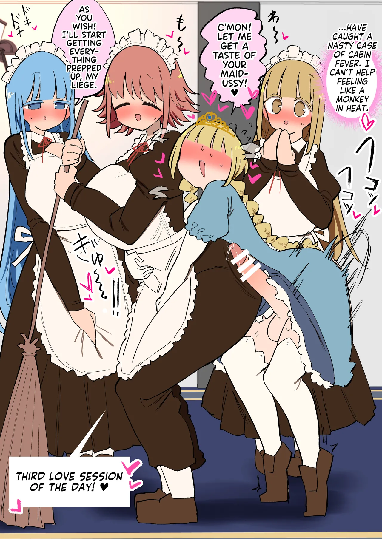 Futanari Oujo-sama no Seiyoku Hassan Maid Harem Sex page 2 full