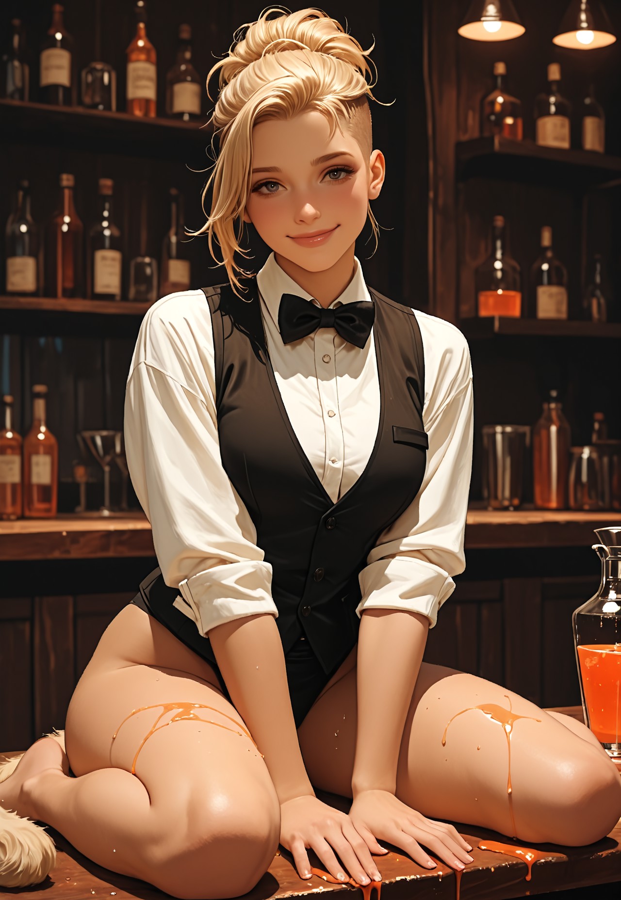BAR COUNTER TEASE – LIQUID BODY SEDUCTIVE GAZE page 2 full