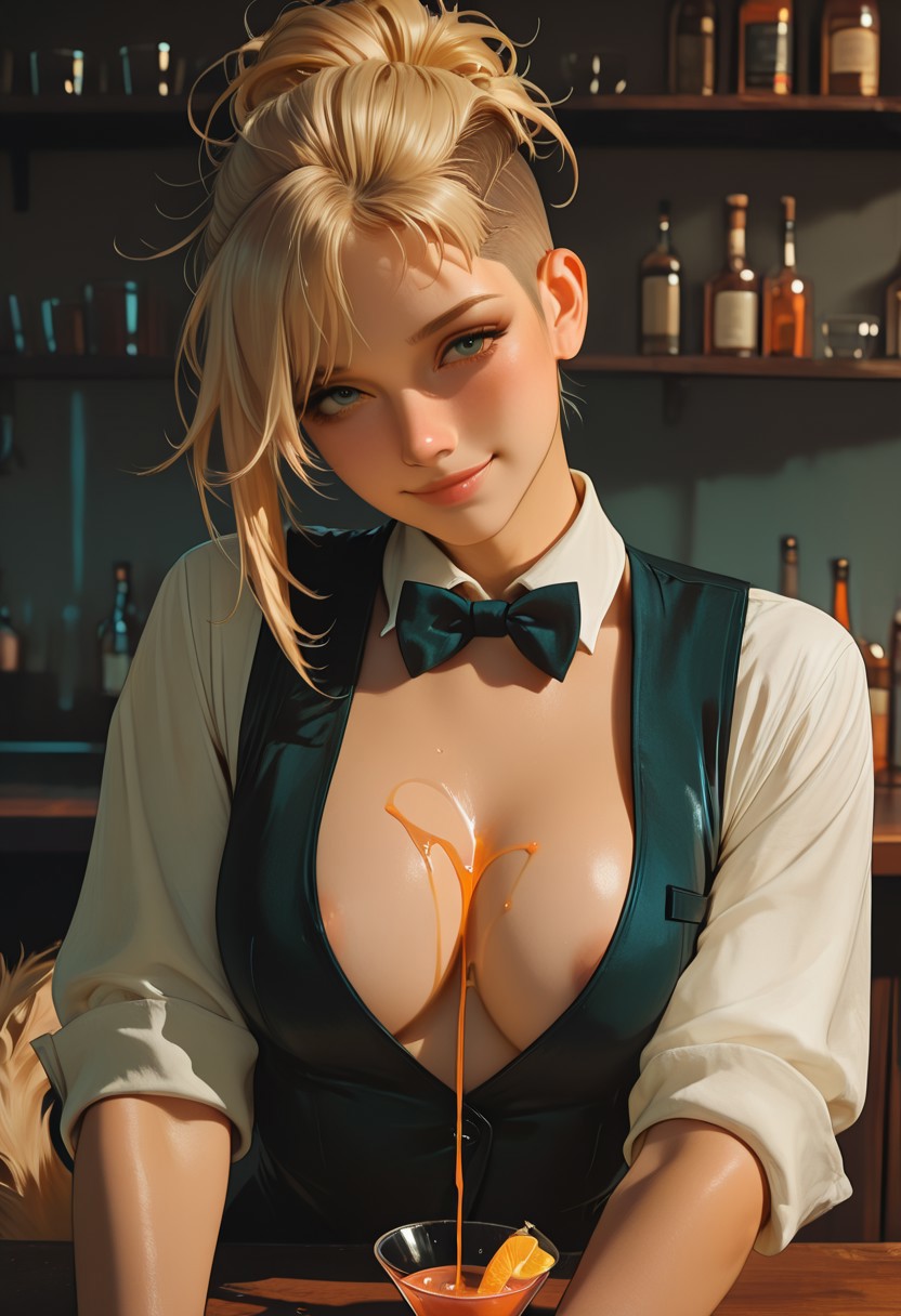 BAR COUNTER TEASE – LIQUID BODY SEDUCTIVE GAZE page 9 full