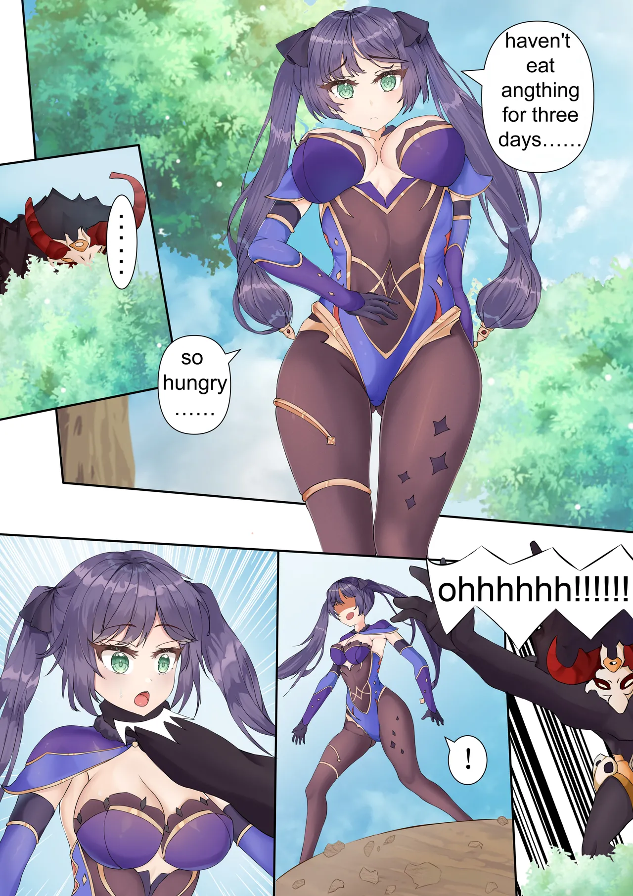 八重神子、モナ，敗北首絞失神 page 1 full