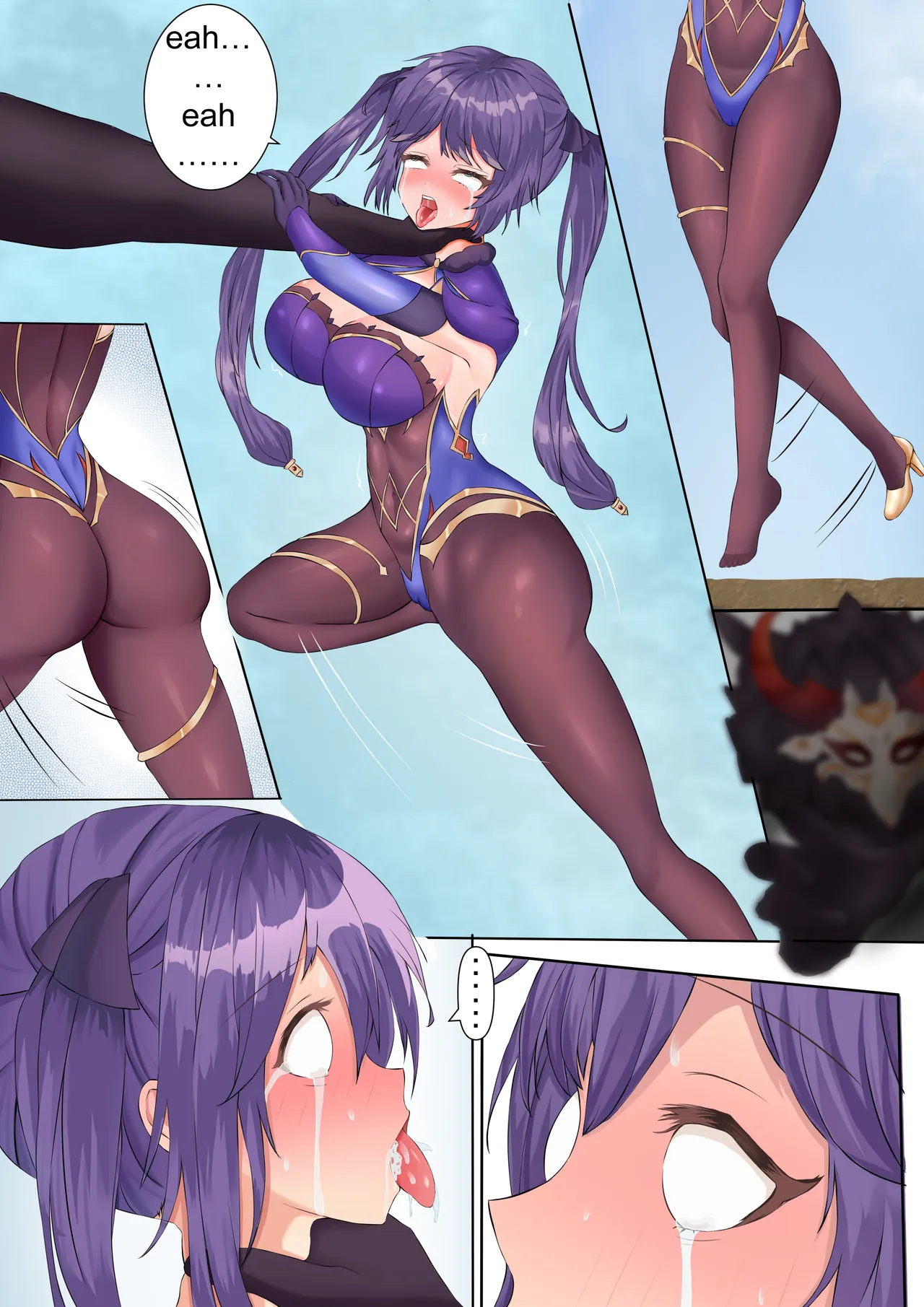 八重神子、モナ，敗北首絞失神 page 3 full