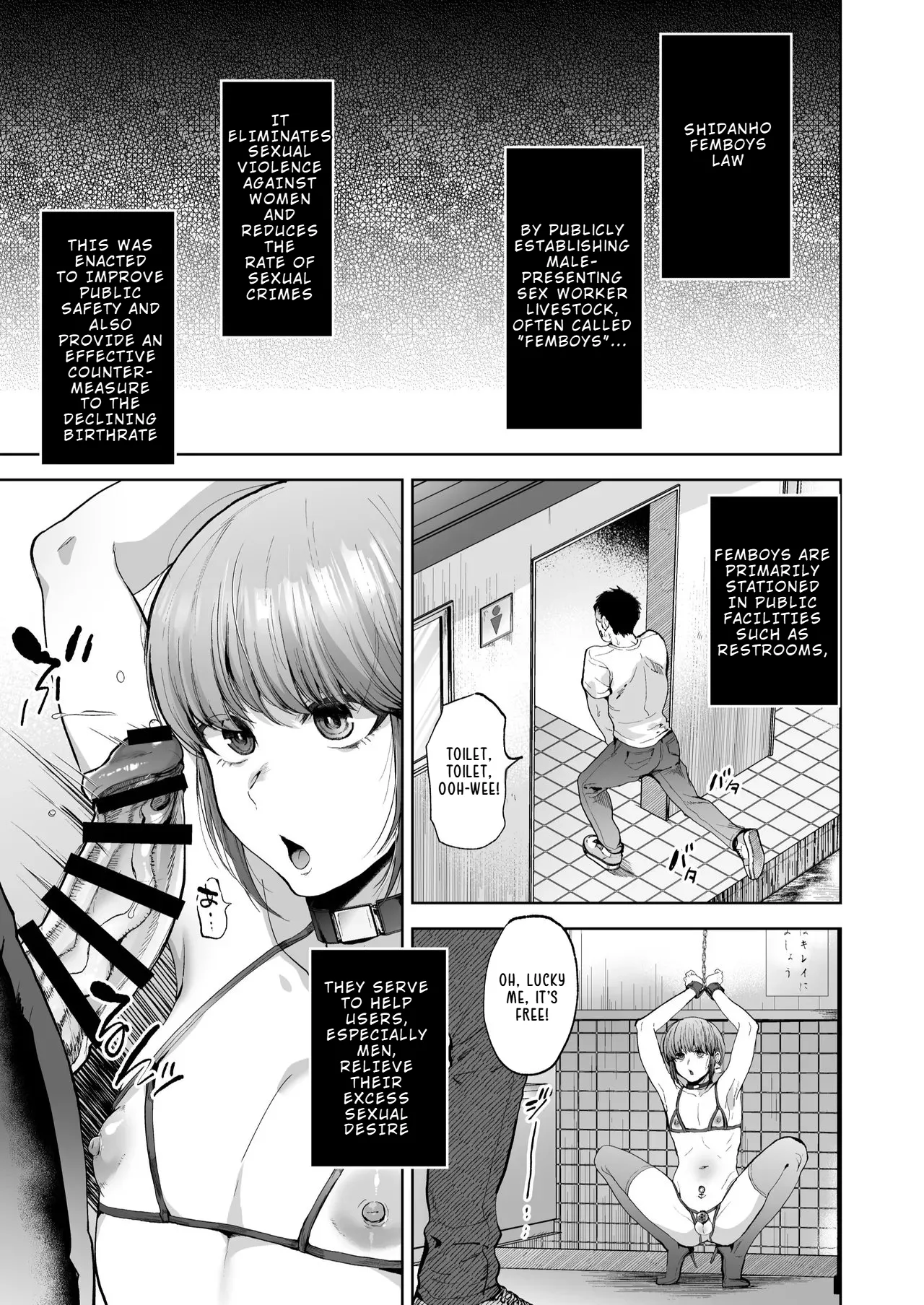 Si Dan Hou Syakai Ni Ikiru Dansei Gata Sei Housi Katiku | Male Sex Slaves Living in the Femboy-Law Society page 7 full