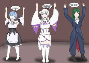 Rem, Emilia, Crush, And The Cursed Stage cover