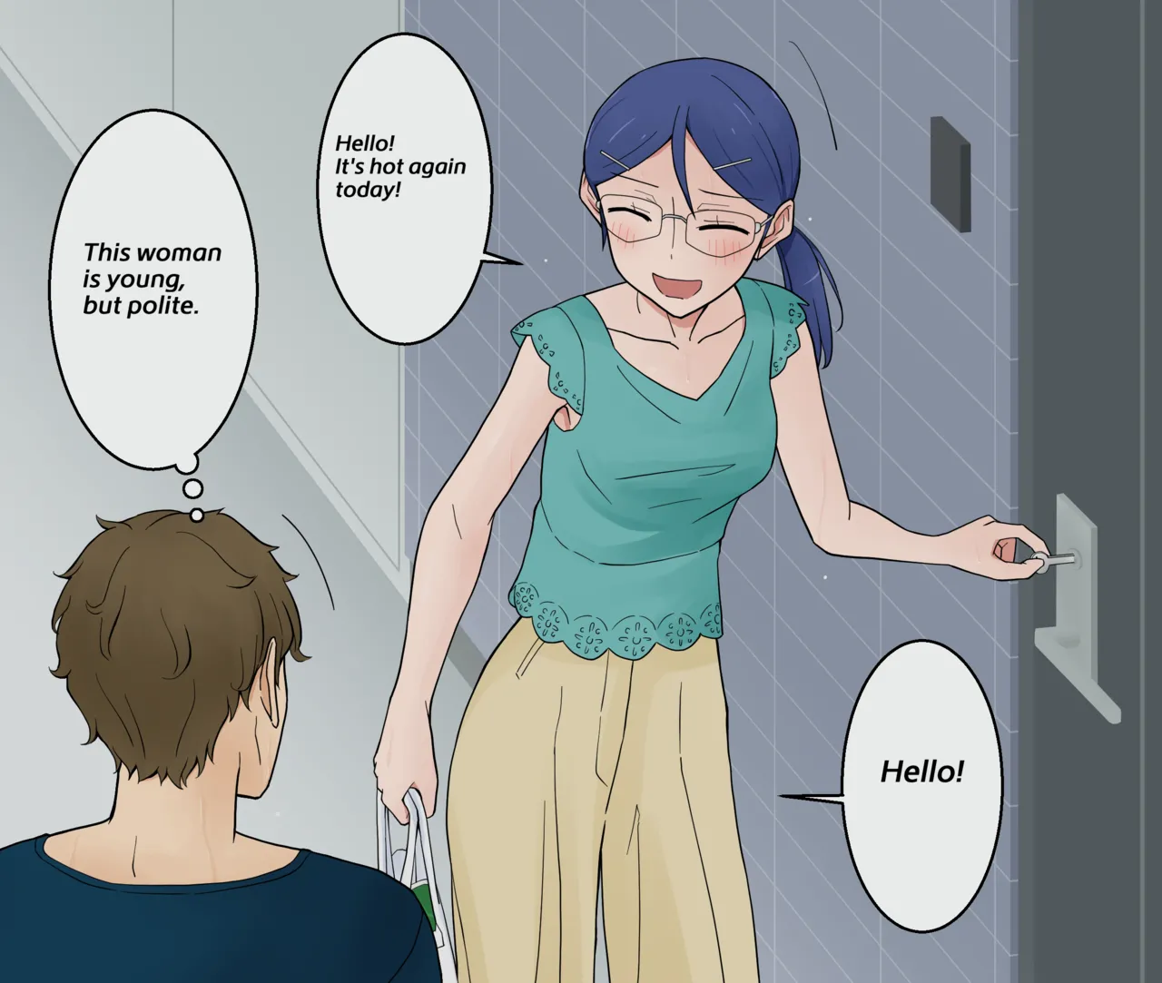 The polite woman with glasses next door page 1 full