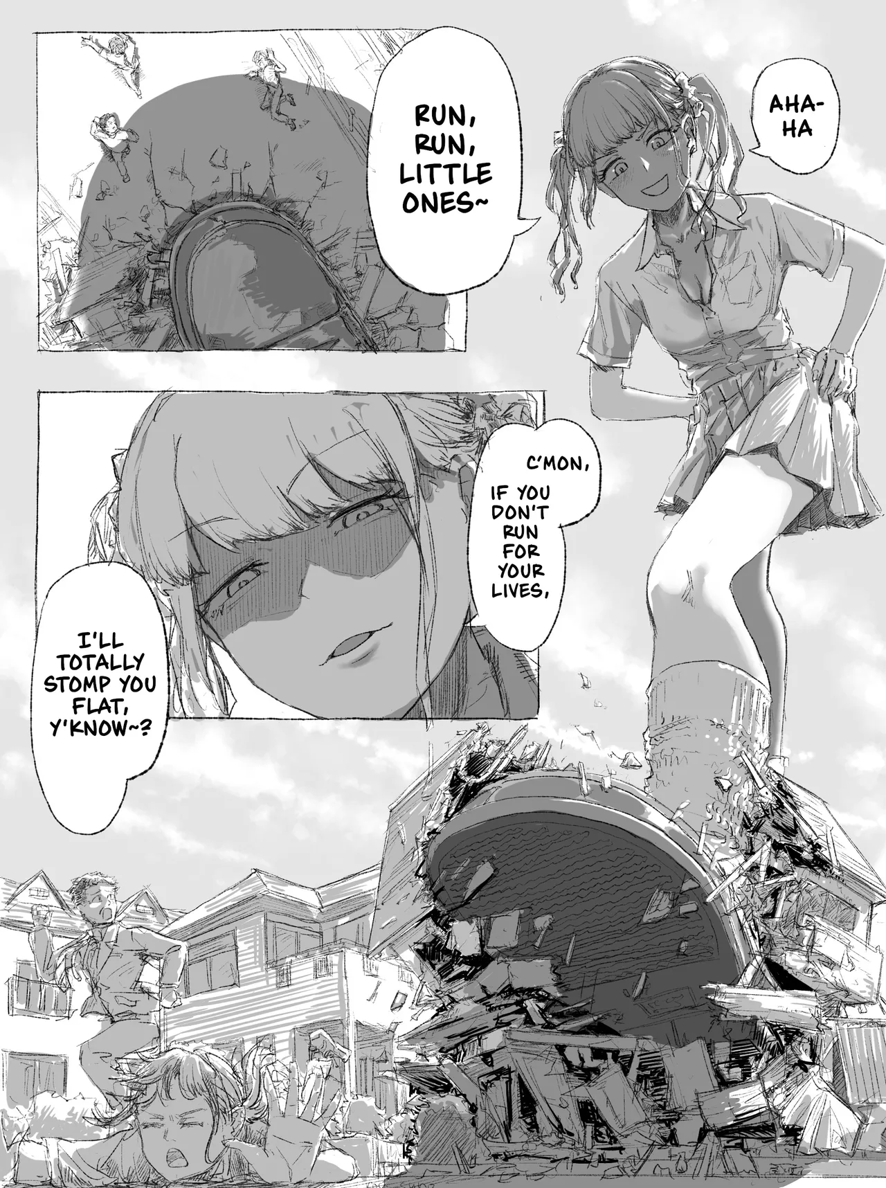 Gyaru JK ga Kobito o Miorosu | High School Gyaru Looking Down on Tinies page 1 full