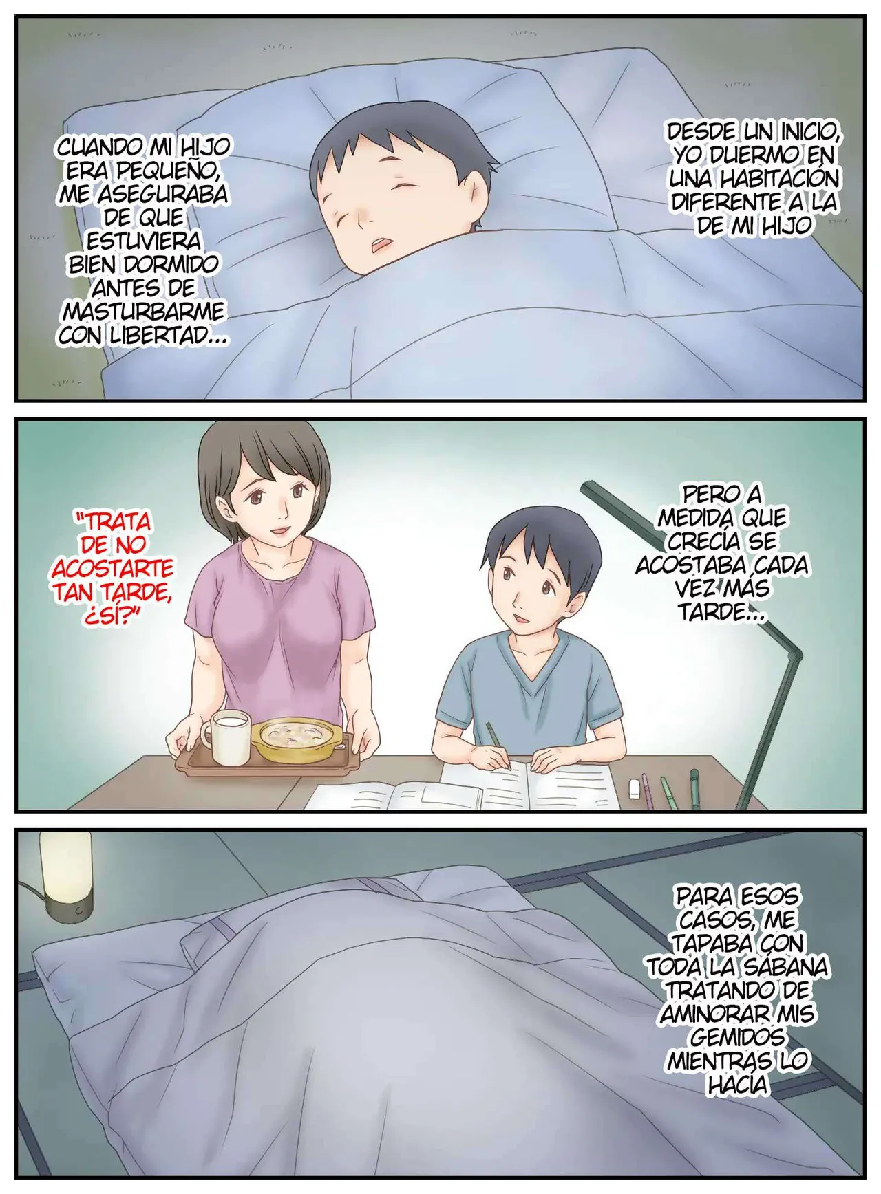 Musuko ni Mirareta Onanie｜Mi Hijo me Descubrió Masturbándome page 4 full