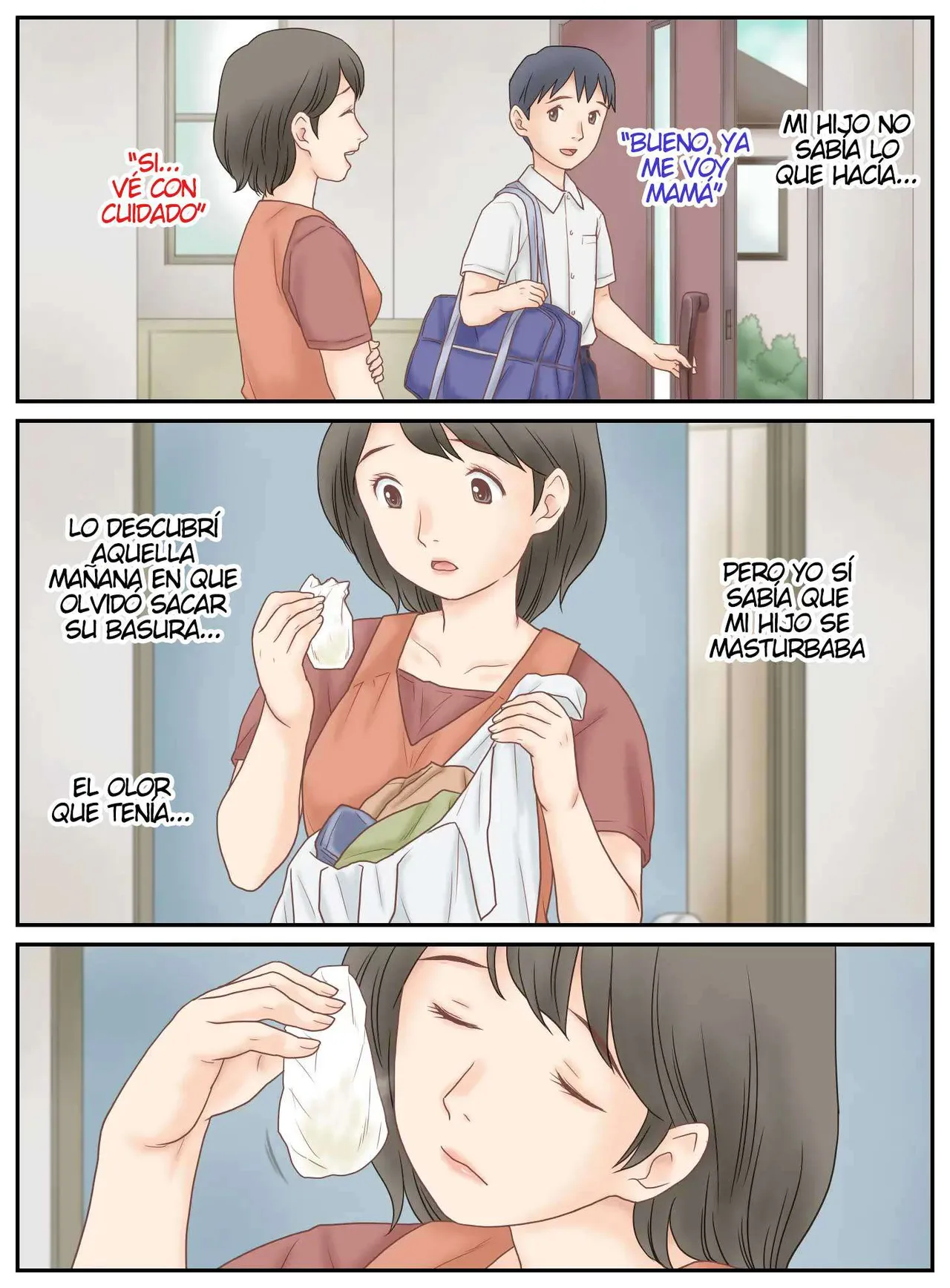 Musuko ni Mirareta Onanie｜Mi Hijo me Descubrió Masturbándome page 6 full