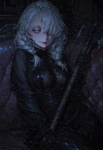NONA AXE POV – BLOODIED AXE SMIRK cover