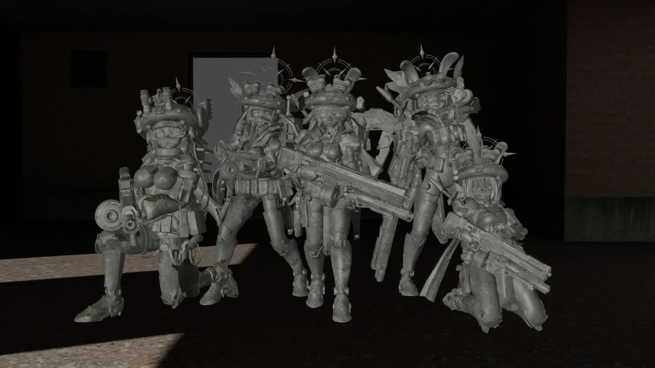 Five Girl Statues page 1 full