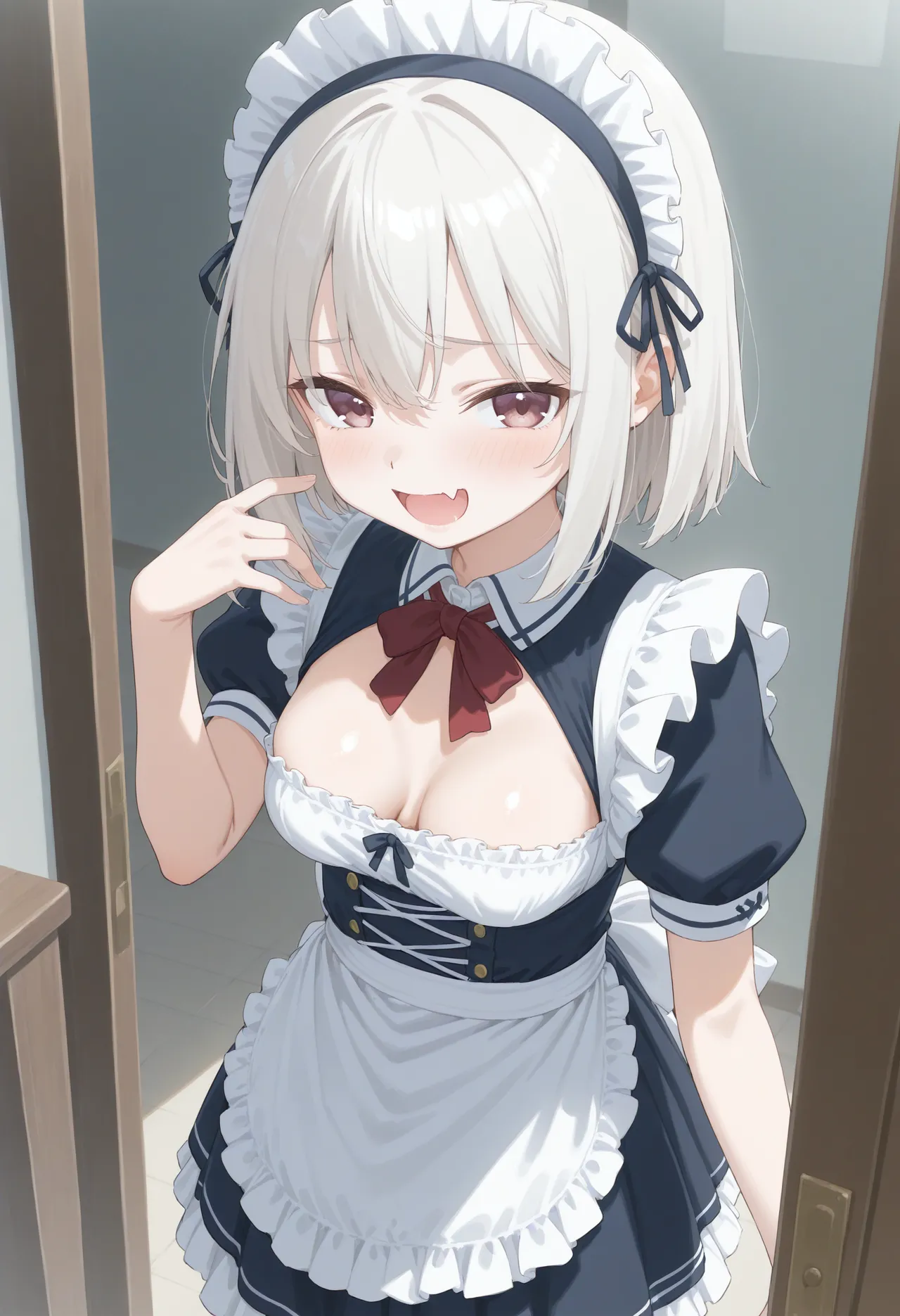 MESUGAKI MAID'S SMIRK: EXPOSED CHEST TEASE page 2 full