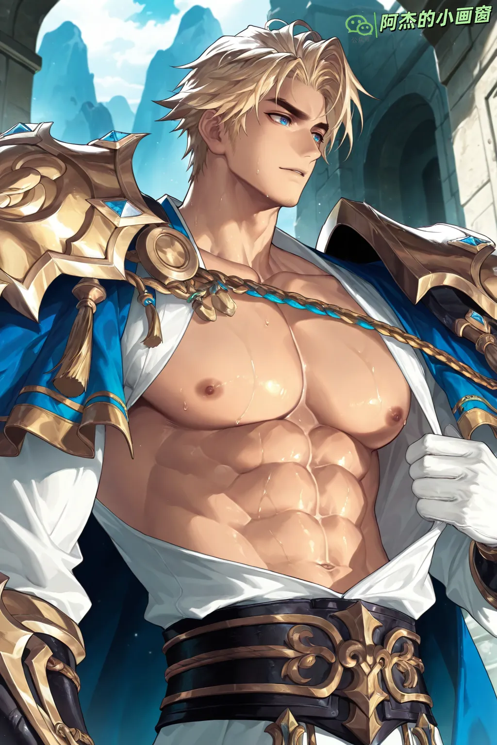 Arthur-亚瑟-荣光之誓-铠甲腹肌肌肉P1-王者荣耀-Honor of Kings-SFW page 3 full