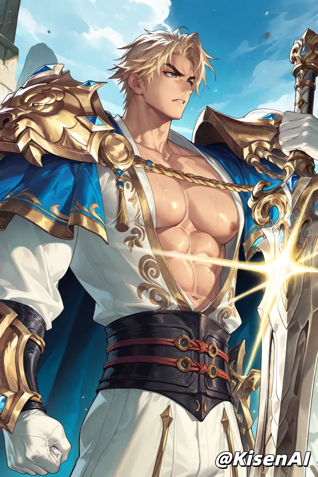 Arthur-亚瑟-荣光之誓-铠甲腹肌肌肉P1-王者荣耀-Honor of Kings-SFW page 6 full