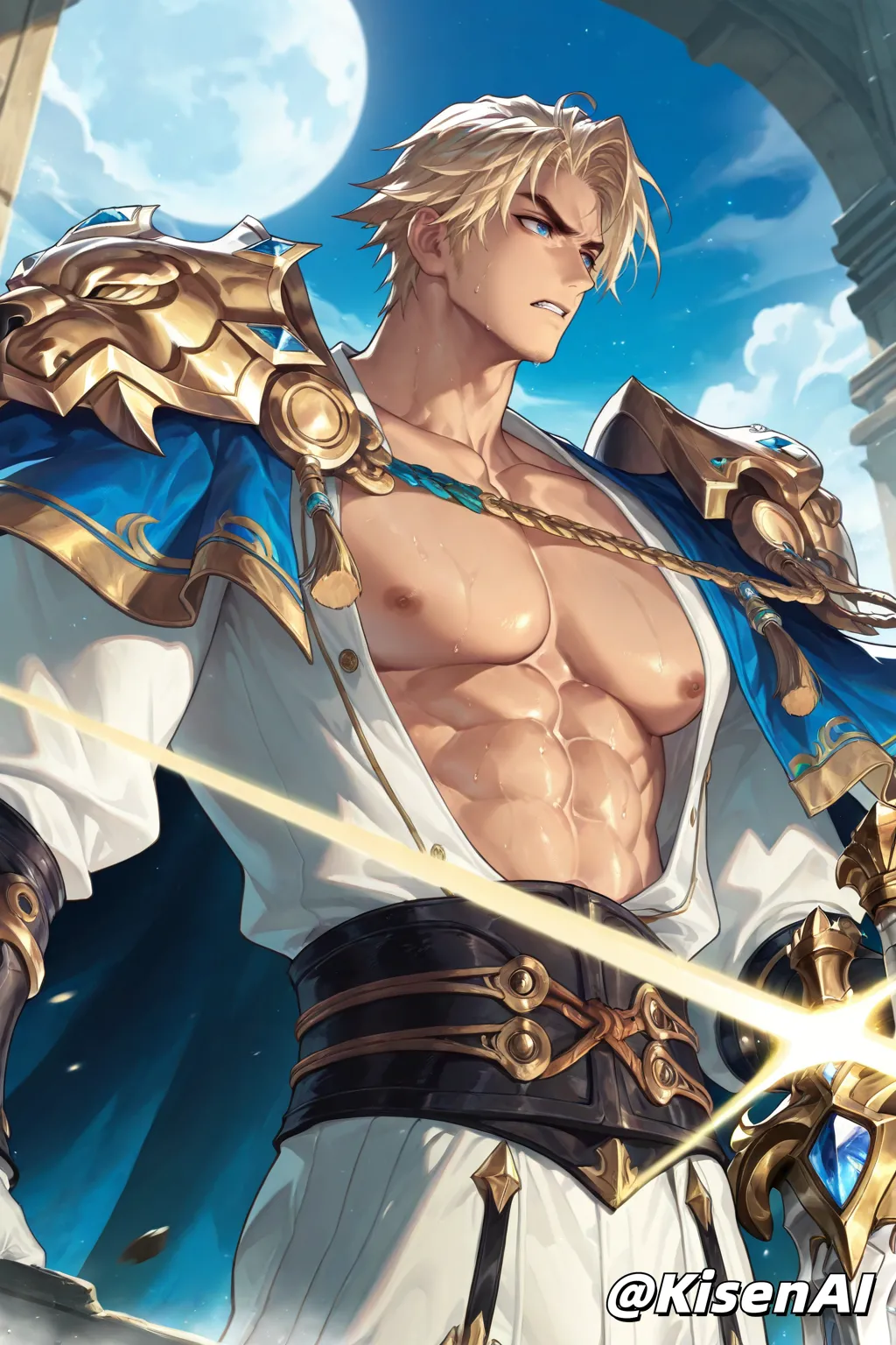 Arthur-亚瑟-荣光之誓-铠甲腹肌肌肉P1-王者荣耀-Honor of Kings-SFW page 9 full