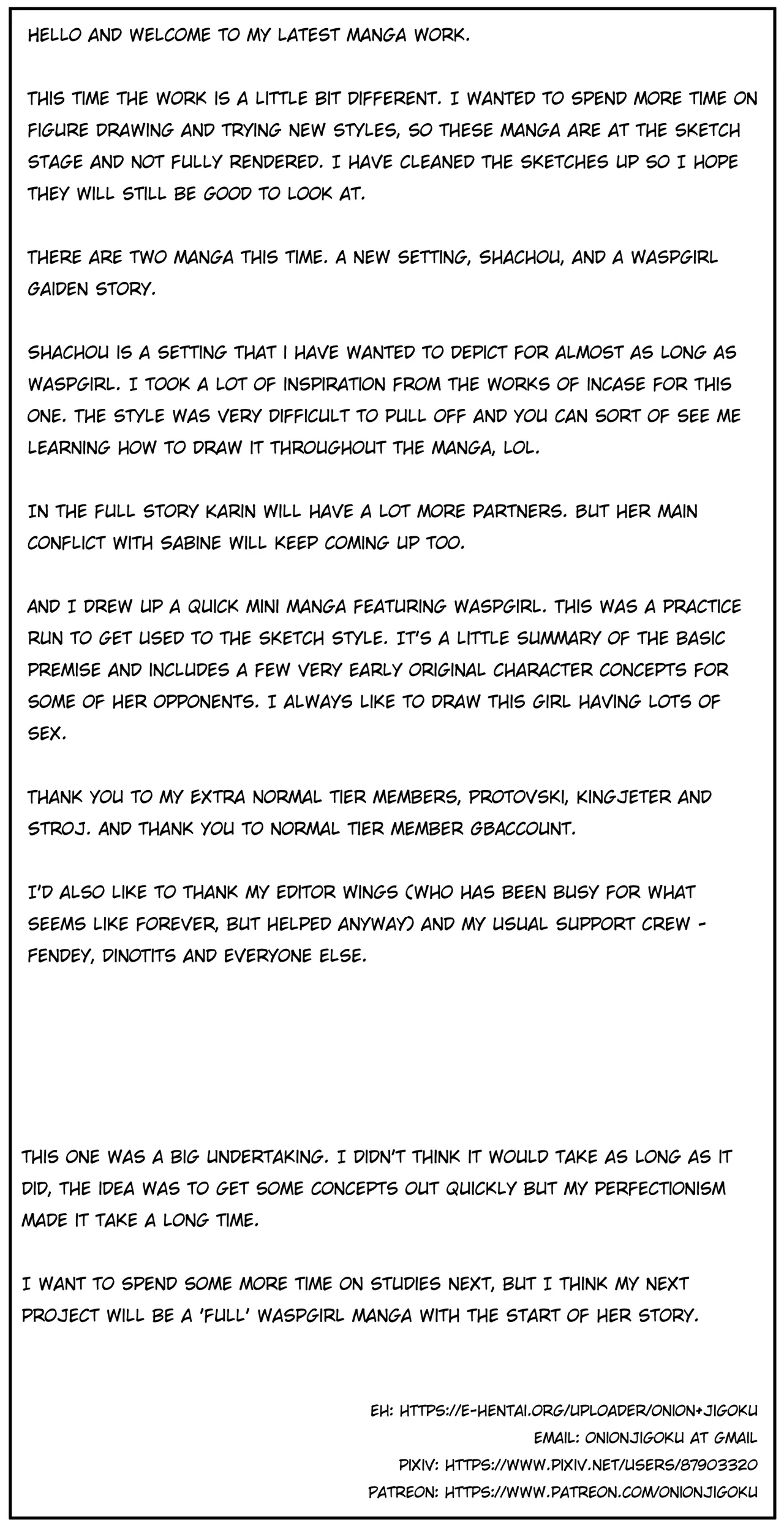 sketch projects - shachou + waspgirl gaiden page 1 full