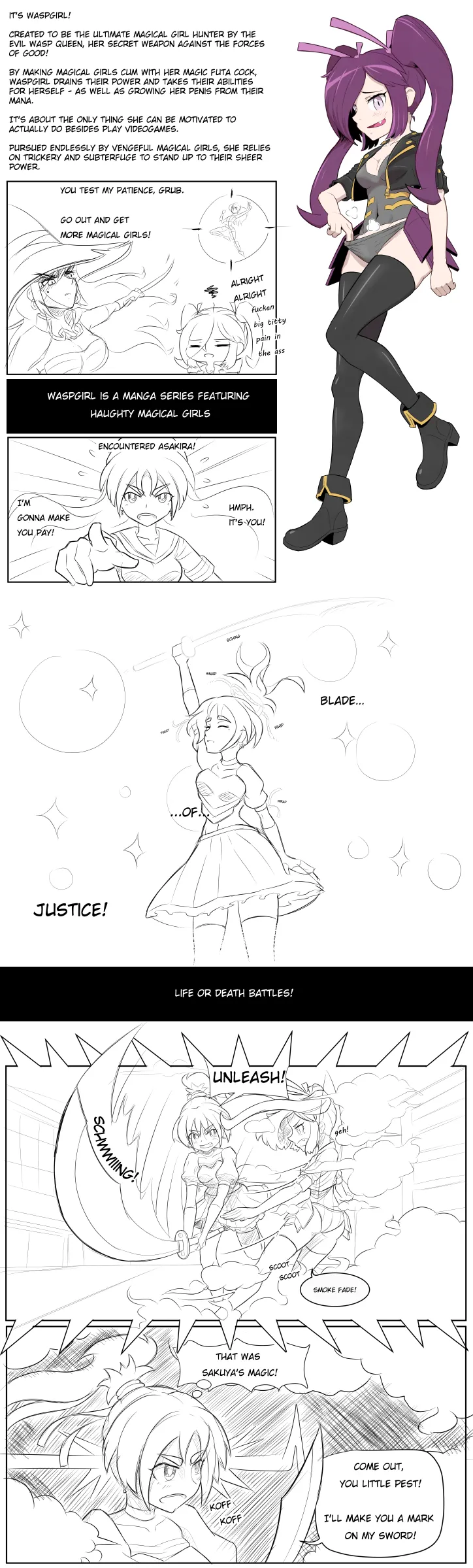 sketch projects - shachou + waspgirl gaiden page 8 full